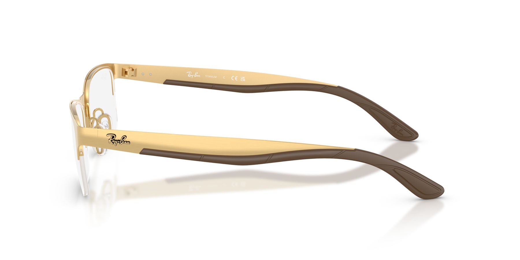 Occhiali da vista Ray-Ban RX 7551 (3220) - RB 7551 3220 colore oro arista forma rettangolare lenti trasparente