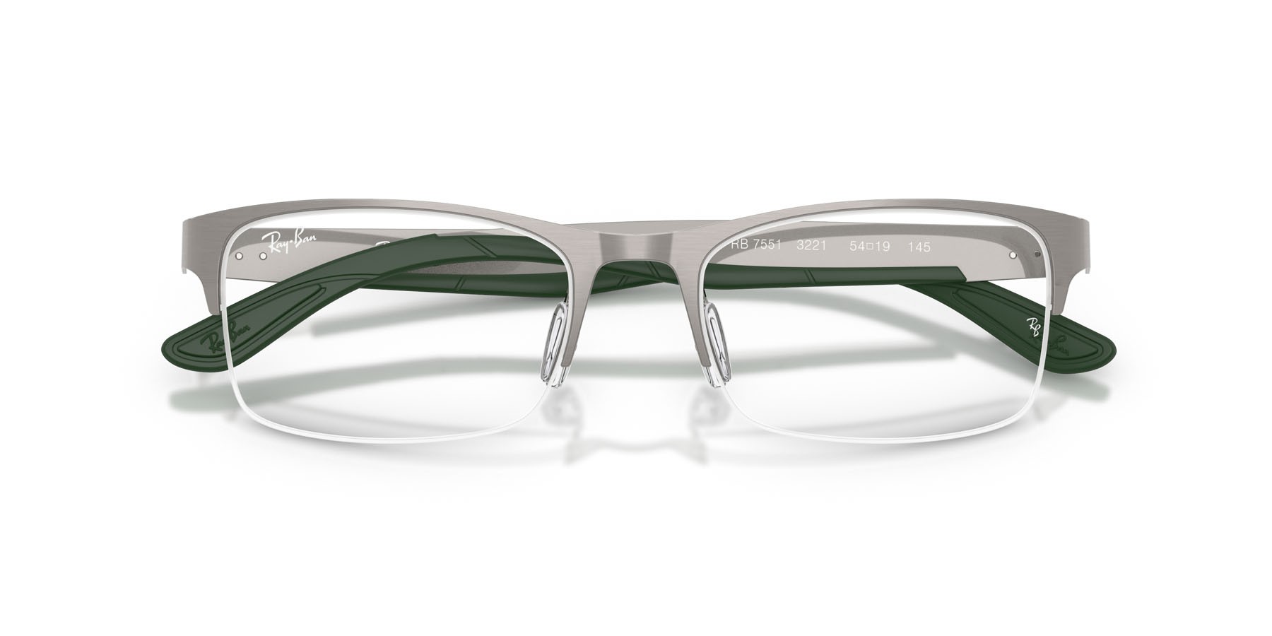 Eyeglasses Ray-Ban RX 7551 (3221) - RB 7551 3221 color gunmetal shape rectangle lenses trasparente