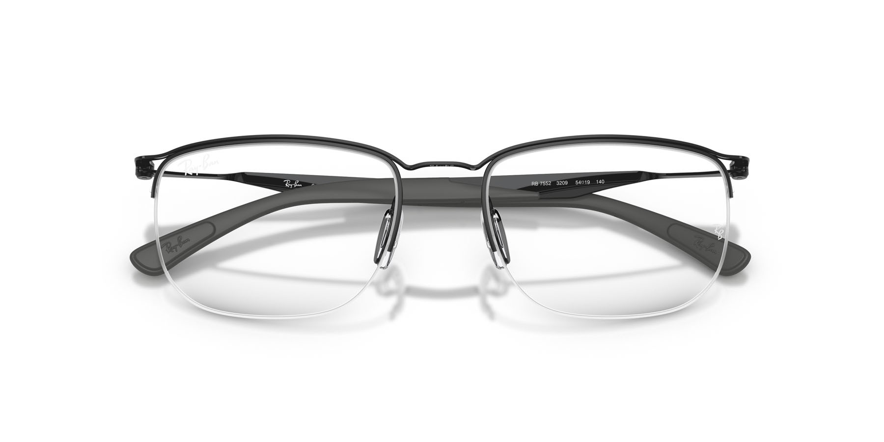 Occhiali da vista Ray-Ban RX 7552 (3209) - RB 7552 3209 colore nero forma quadrato lenti trasparente