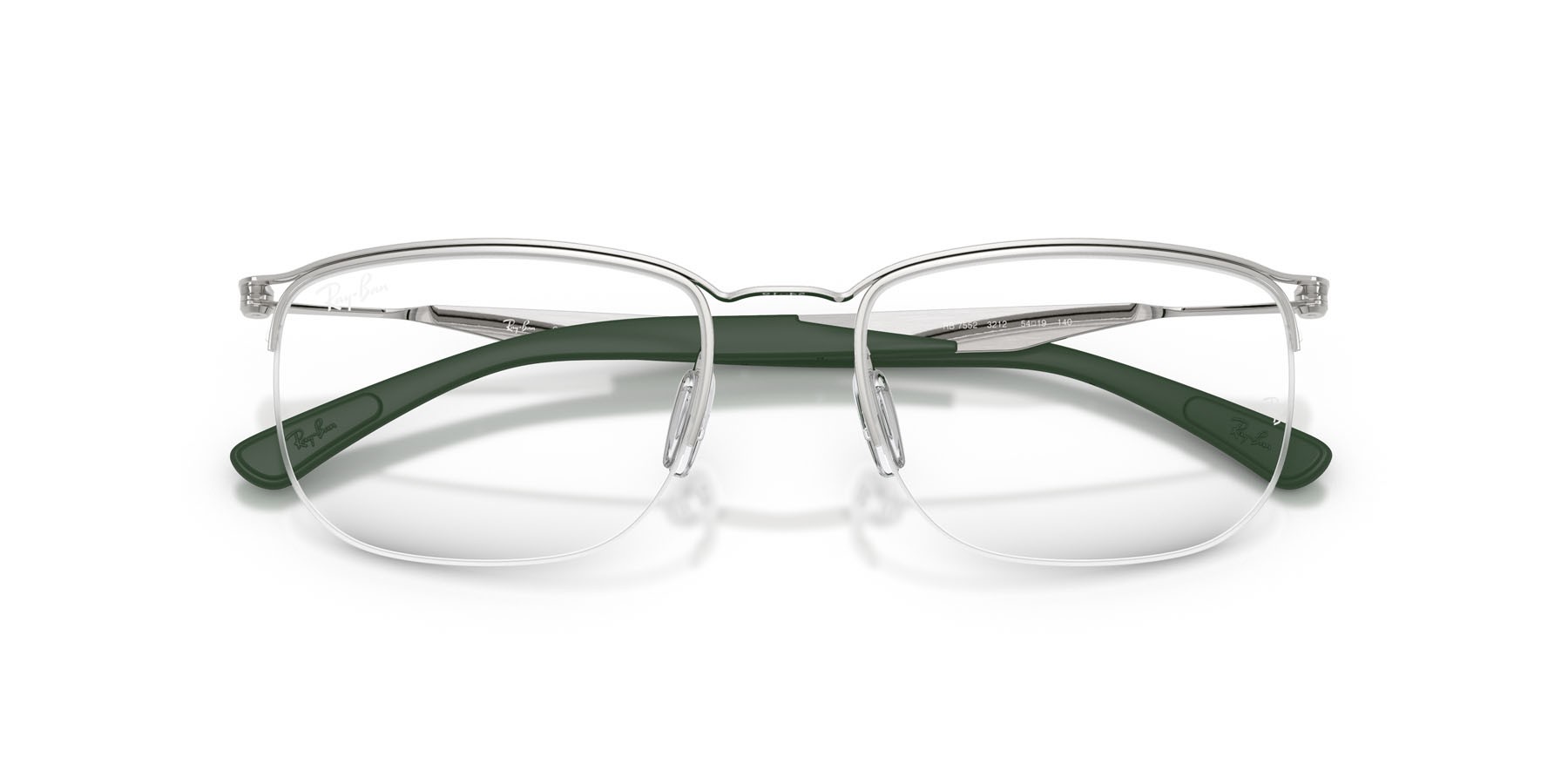 Eyeglasses Ray-Ban RX 7552 (3212) - RB 7552 3212 color argento shape square lenses trasparente