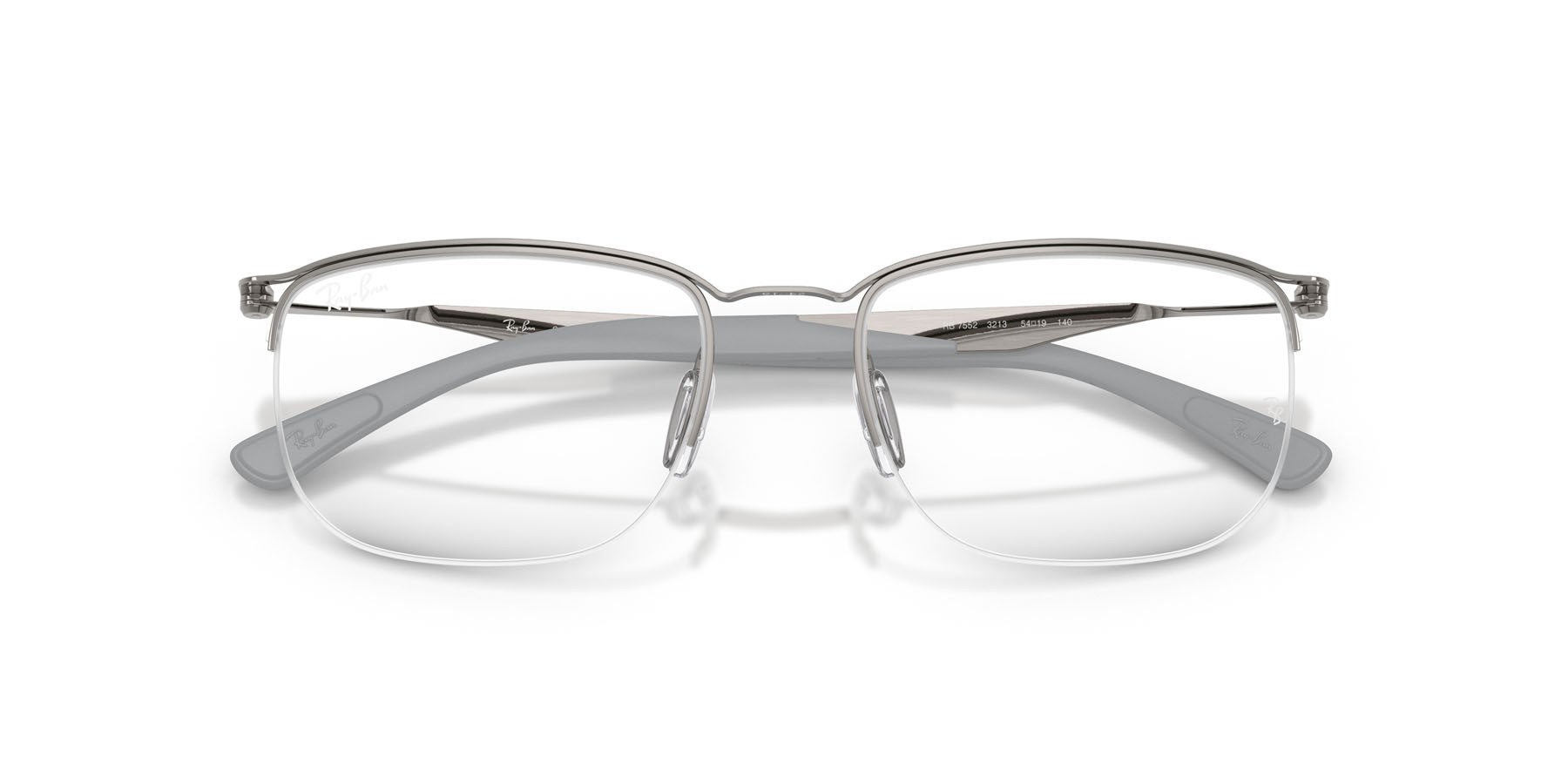 Occhiali da vista Ray-Ban RX 7552 (3213) - RB 7552 3213 colore gunmetal forma quadrato lenti trasparente