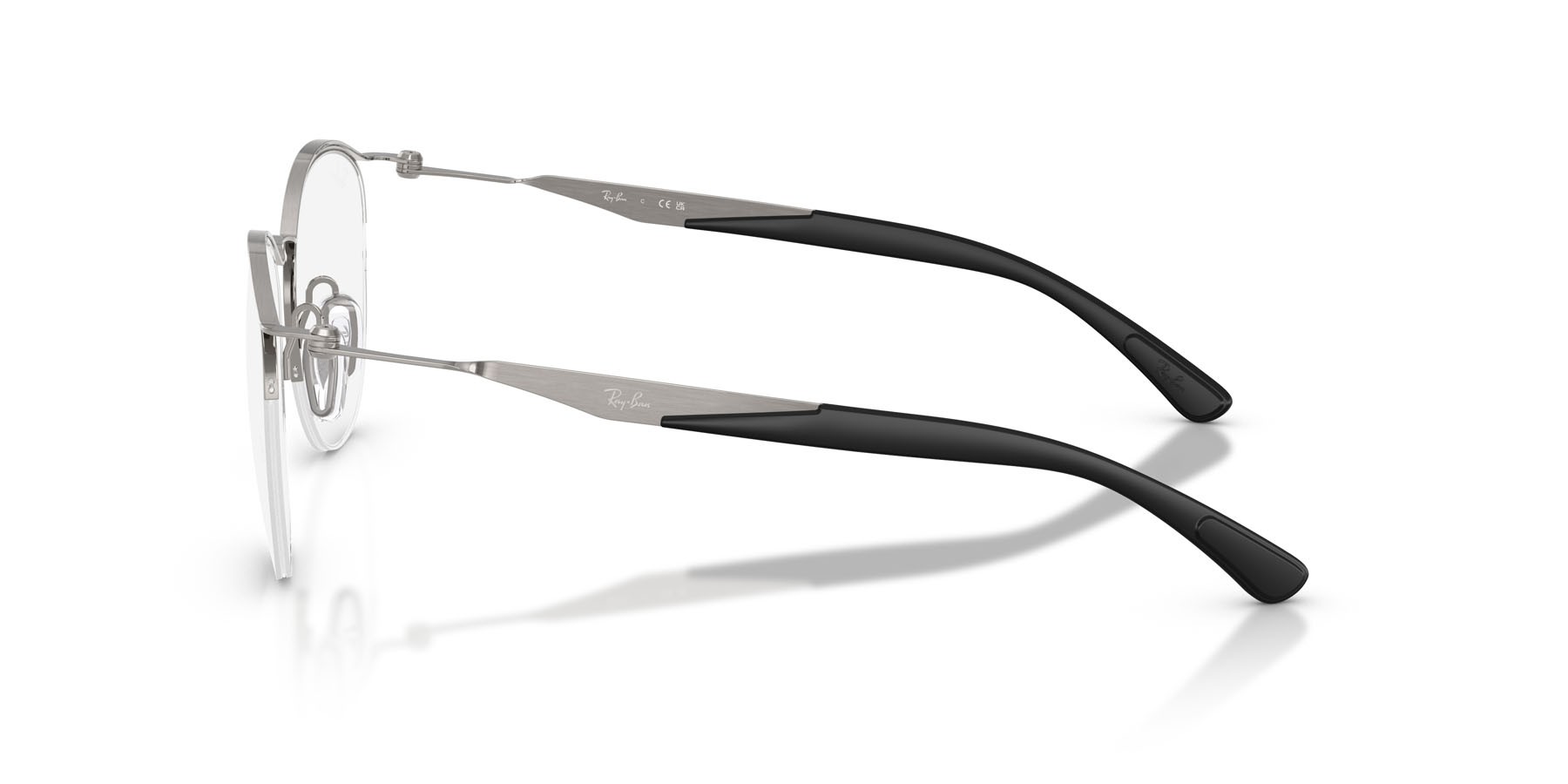 Eyeglasses Ray-Ban RX 7553 (3214) - RB 7553 3214 color gunmetal shape round lenses trasparente