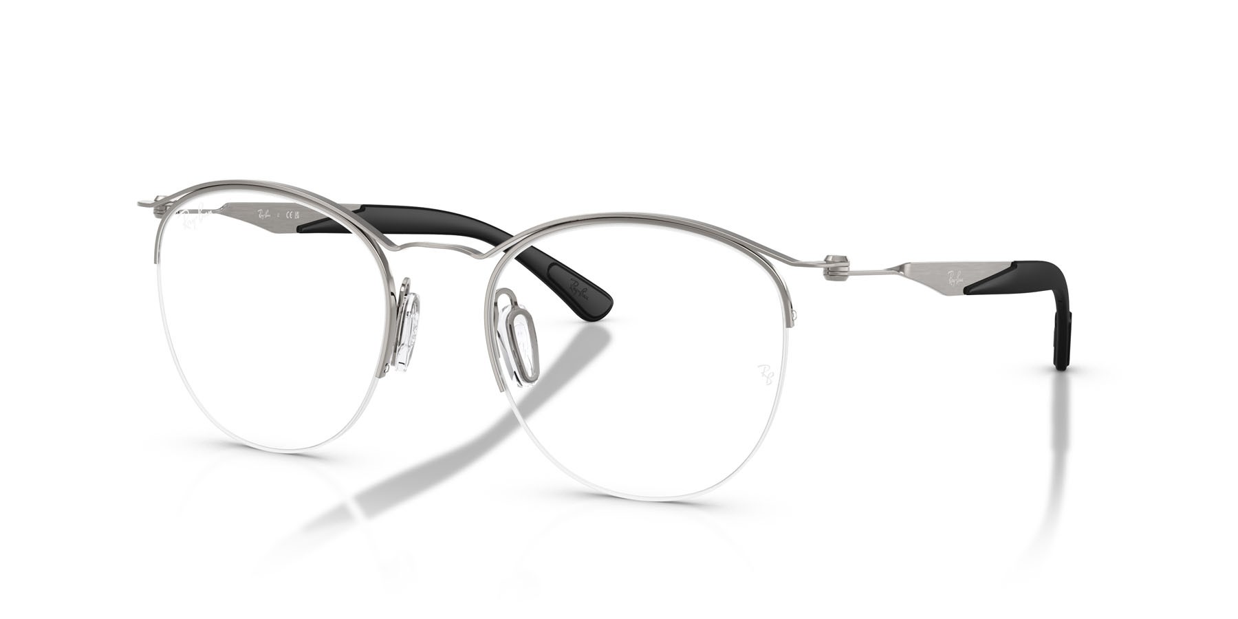 Eyeglasses Ray-Ban RX 7553 (3214) - RB 7553 3214 color gunmetal shape round lenses trasparente