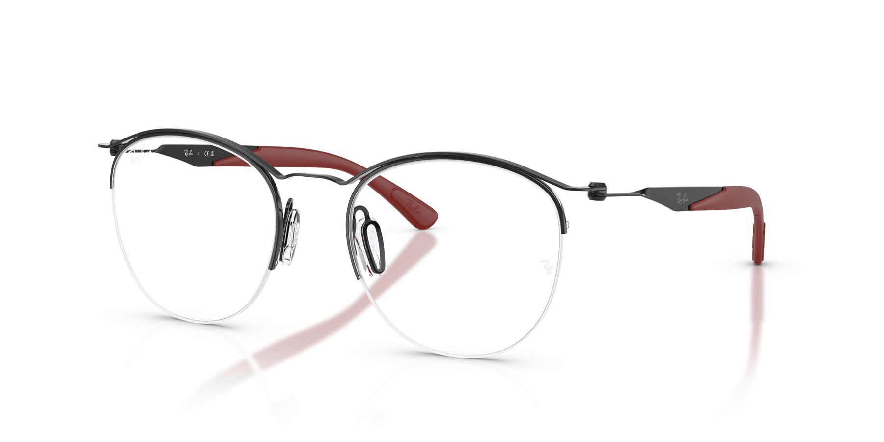 Eyeglasses Ray-Ban RX 7553 (3215) - RB 7553 3215 color nero shape round lenses trasparente