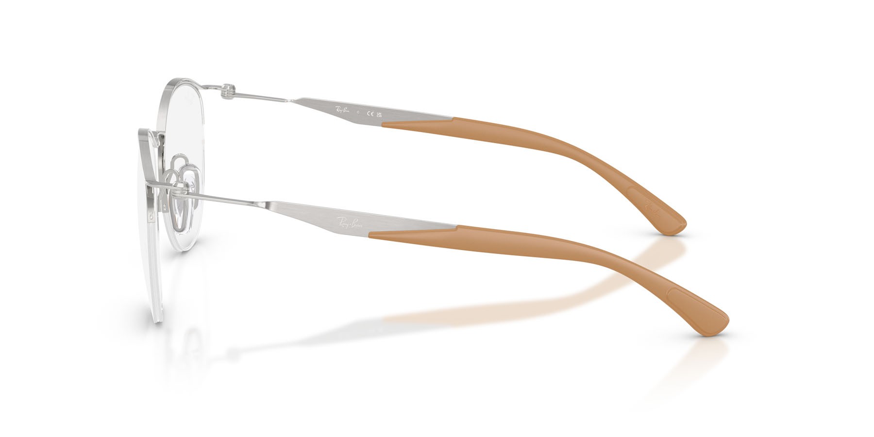 Occhiali da vista Ray-Ban RX 7553 (3216) - RB 7553 3216 colore argento forma rotondo lenti trasparente