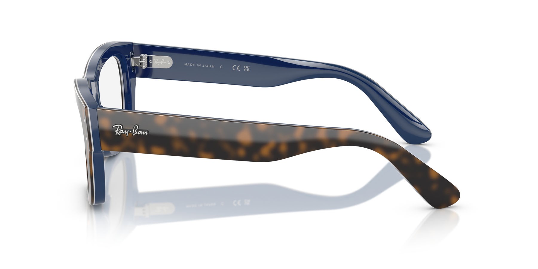 Eyeglasses Ray-Ban Joseph RX 7683V (8391) - RB 7683V 8391 color grigio havana su blu sfumato shape rectangle lenses lente demo
