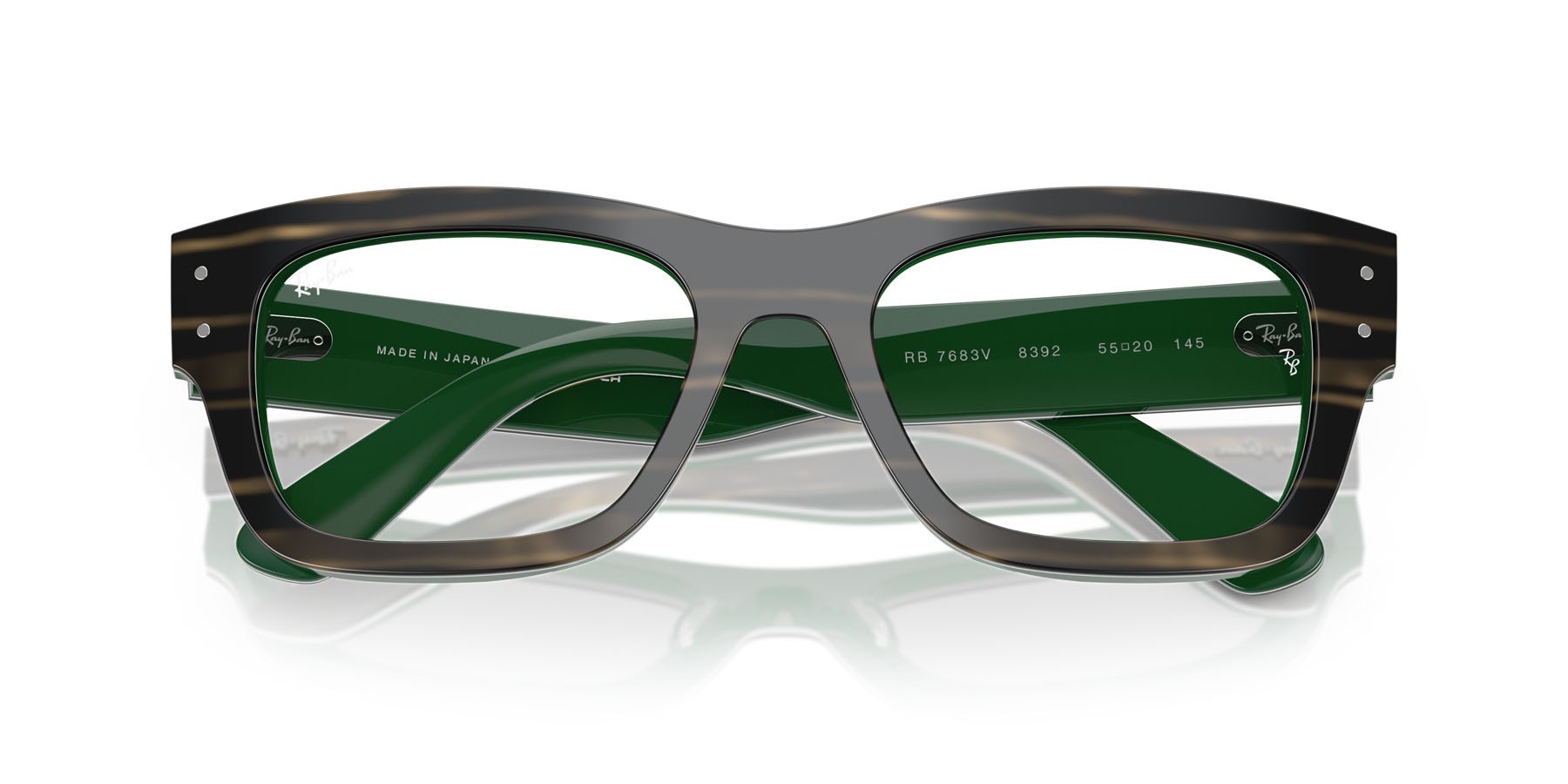 Occhiali da vista Ray-Ban Joseph RX 7683V (8392) - RB 7683V 8392 colore striped green on green forma rettangolare lenti lente demo
