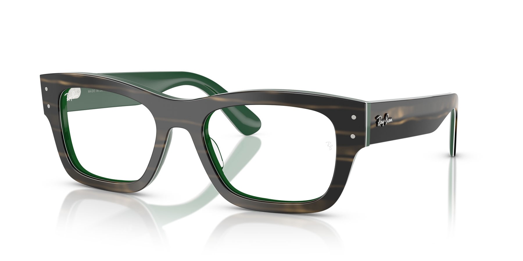 Occhiali da vista Ray-Ban Joseph RX 7683V (8392) - RB 7683V 8392 colore striped green on green forma rettangolare lenti lente demo