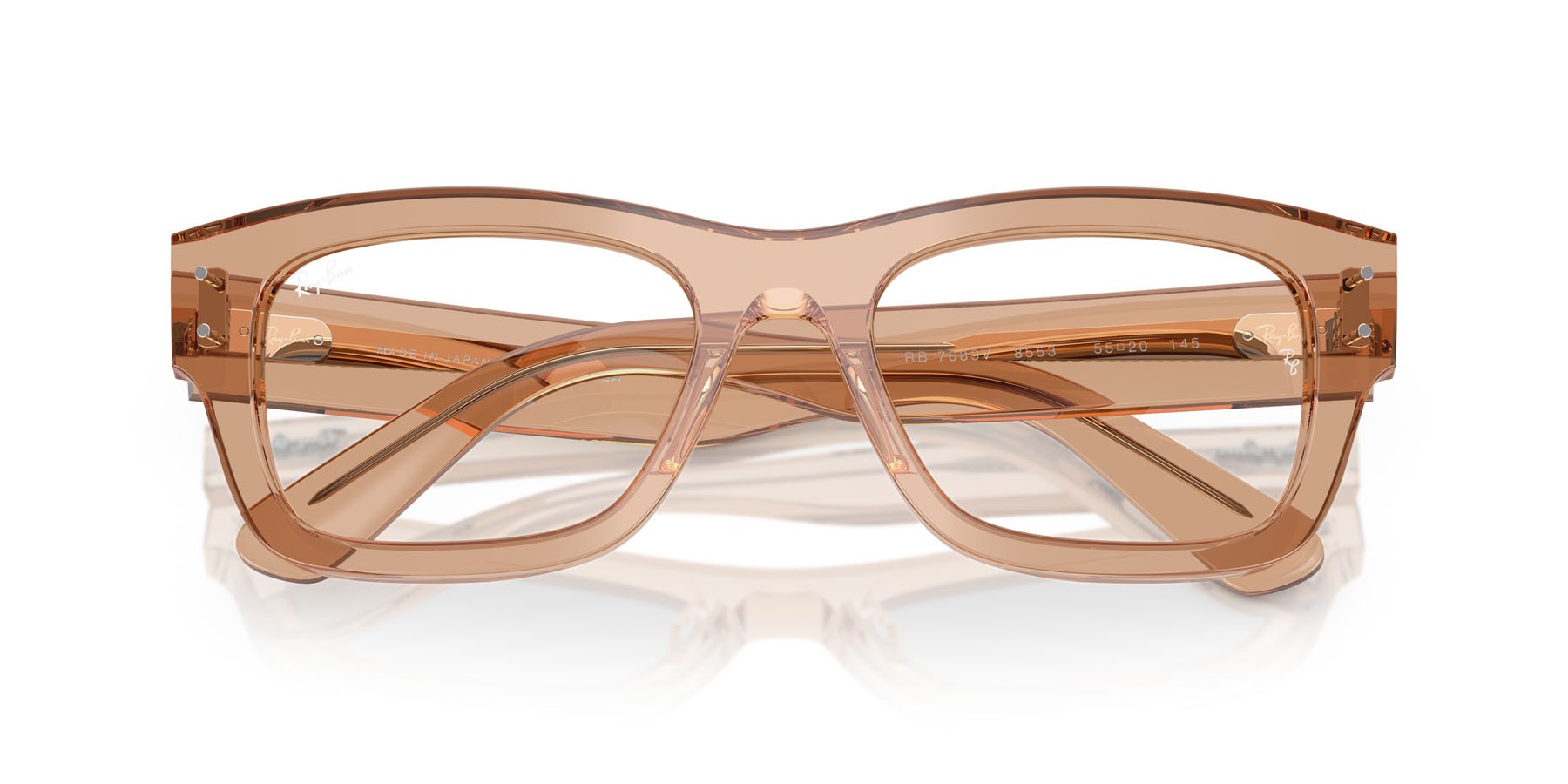 Occhiali da vista Ray-Ban Joseph RX 7683V (8553) - RB 7683V 8553 colore marrone chiaro trasparente forma rettangolare lenti lente demo
