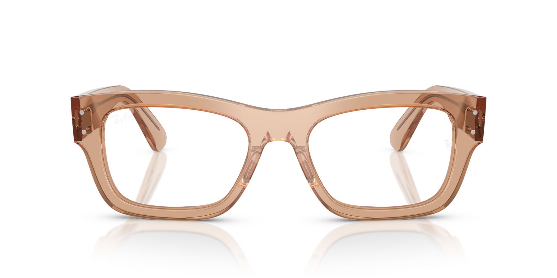 Occhiali da vista Ray-Ban Joseph RX 7683V (8553) - RB 7683V 8553 colore marrone chiaro trasparente forma rettangolare lenti lente demo