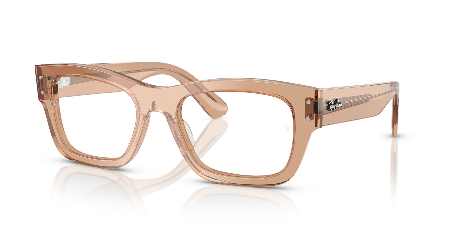 Occhiali da vista Ray-Ban Joseph RX 7683V (8553) - RB 7683V 8553 colore marrone chiaro trasparente forma rettangolare lenti lente demo