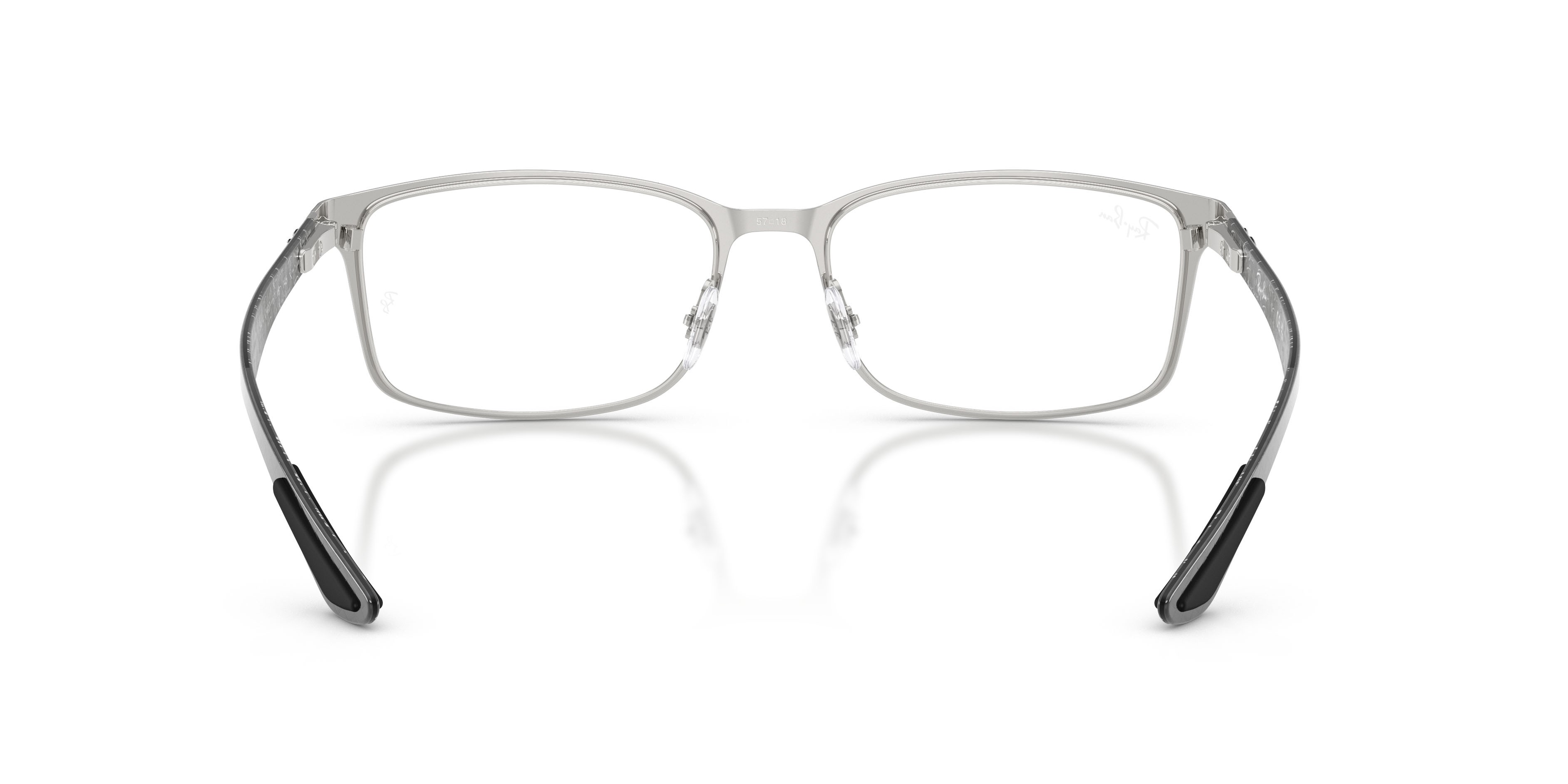 Occhiali da vista Ray-Ban RX 8424 (2997) - RB 8424 2997 colore nero opaco/argento forma rettangolare lenti trasparente