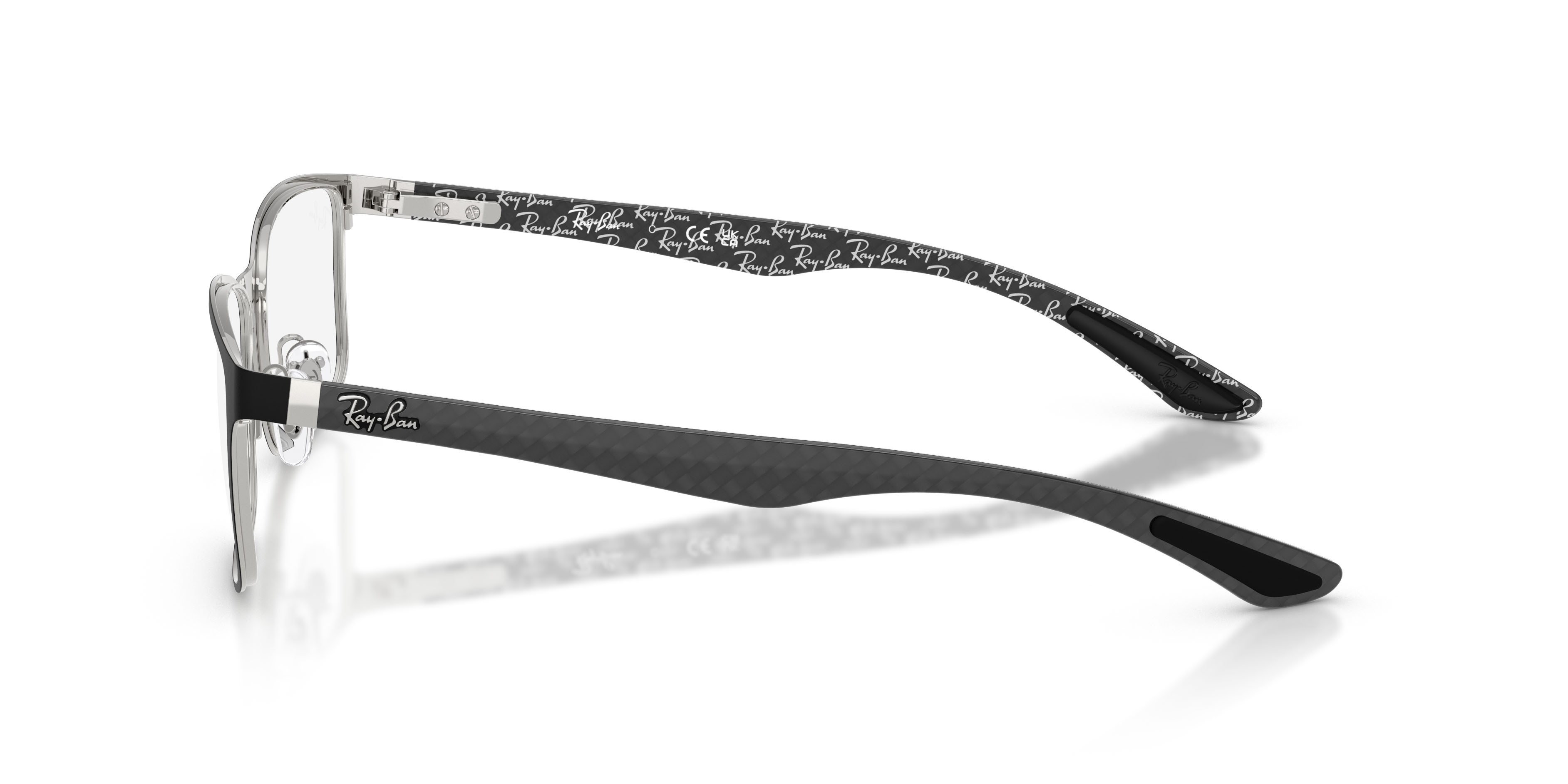 Occhiali da vista Ray-Ban RX 8424 (2997) - RB 8424 2997 colore nero opaco/argento forma rettangolare lenti trasparente