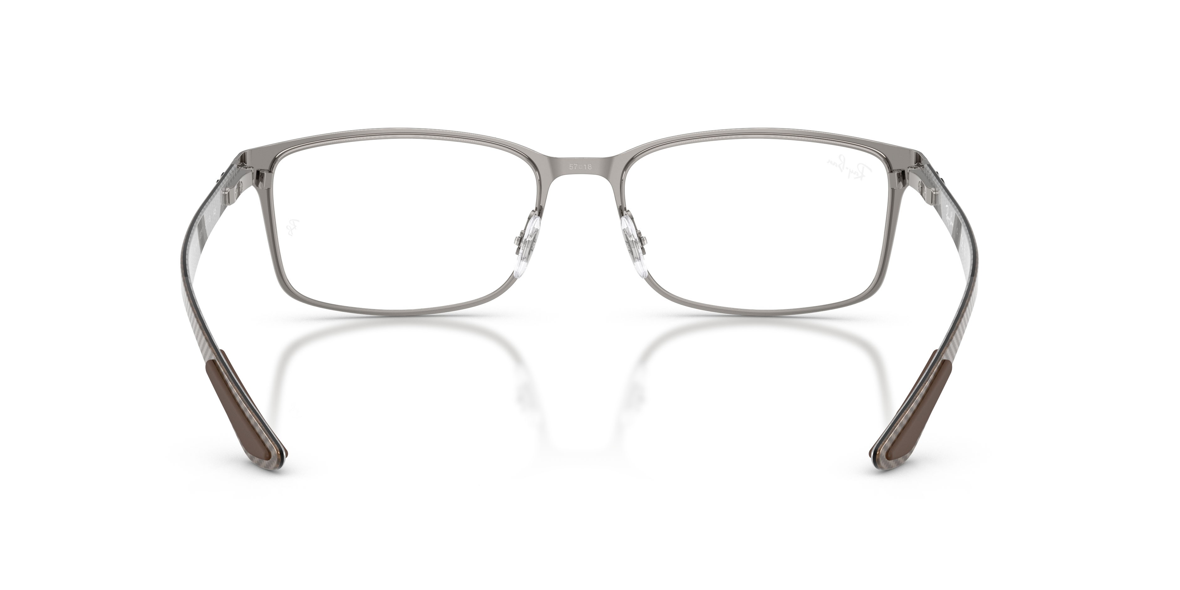 Occhiali da vista Ray-Ban RX 8424 (3227) - RB 8424 3227 colore marrone opaco/gunmetal forma rettangolare lenti trasparente