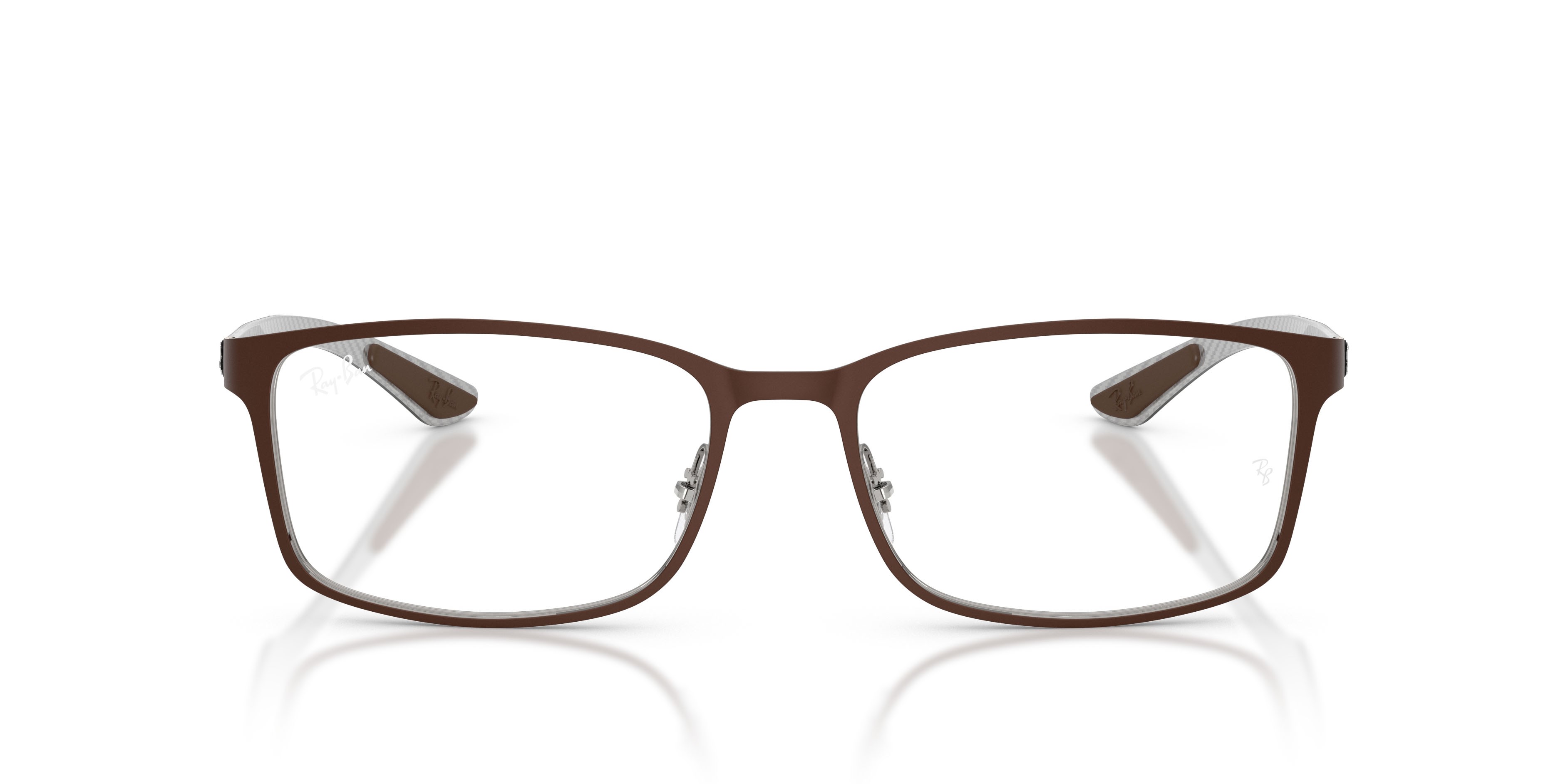 Occhiali da vista Ray-Ban RX 8424 (3227) - RB 8424 3227 colore marrone opaco/gunmetal forma rettangolare lenti trasparente