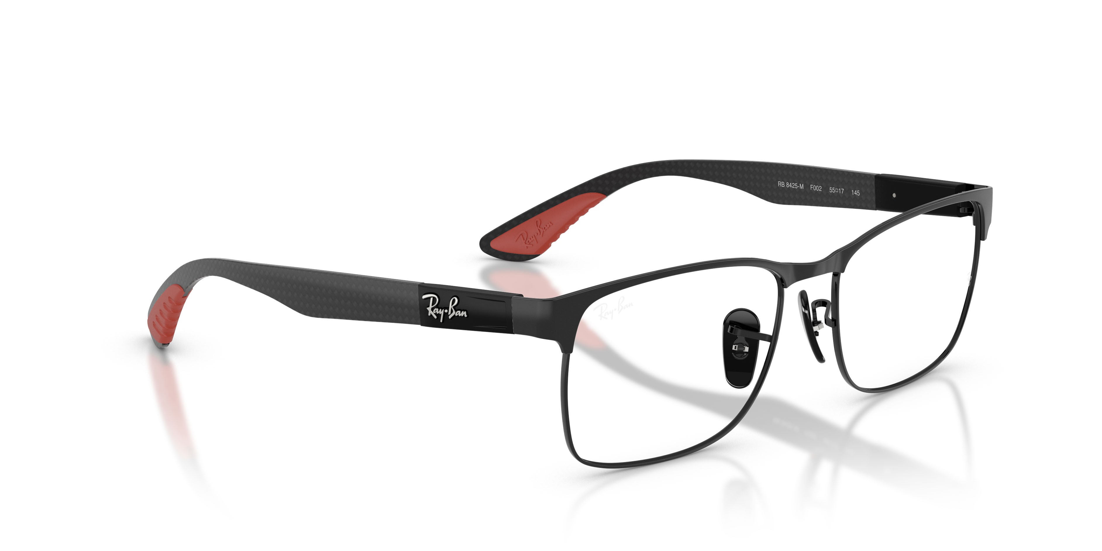 Occhiali da vista Ray-Ban Scuderia Ferrari RX 8425M (F002) - RB 8425M F002 colore nero opaco forma quadrato lenti lente demo