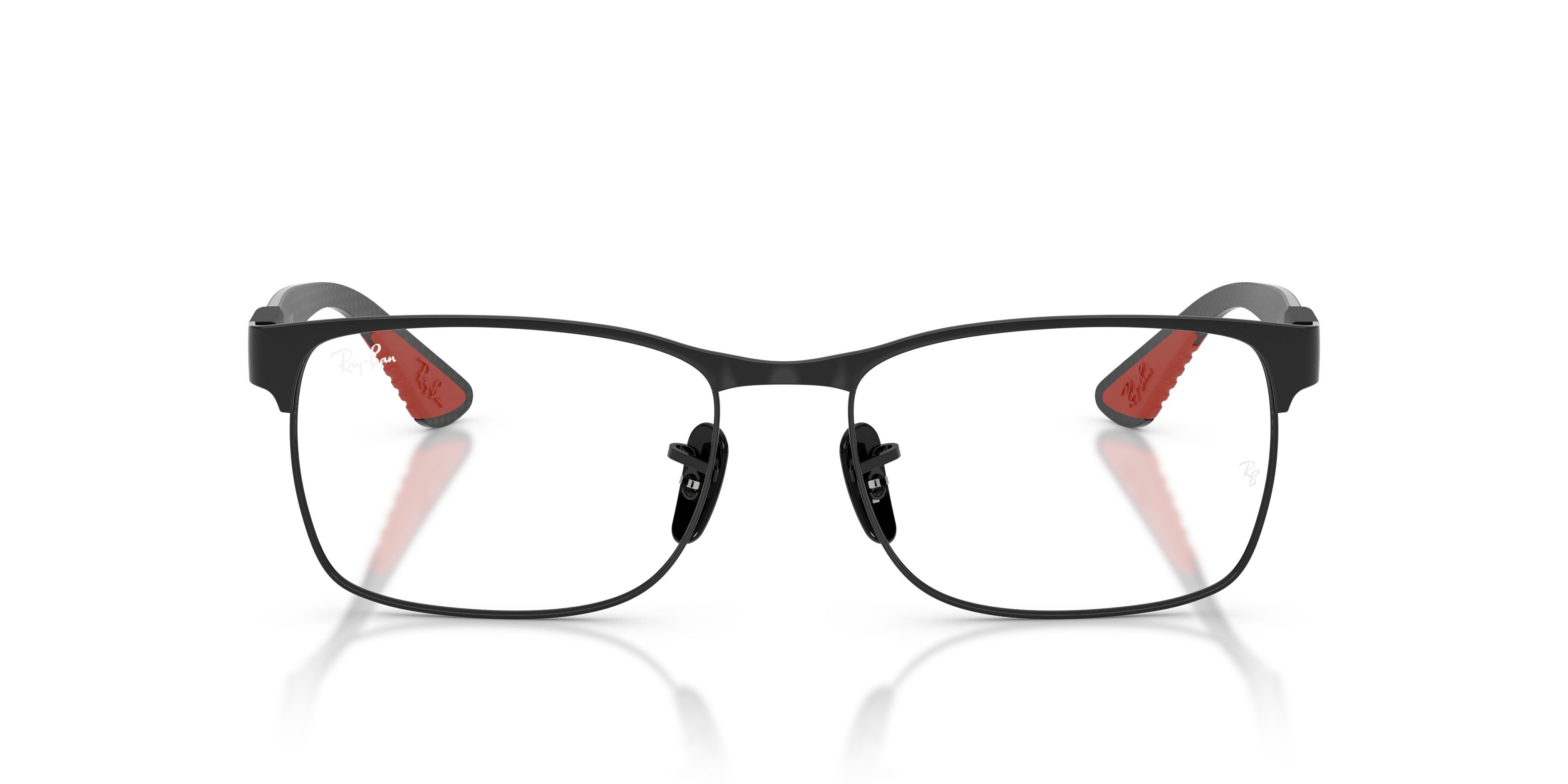 Occhiali da vista Ray-Ban Scuderia Ferrari RX 8425M (F002) - RB 8425M F002 colore nero opaco forma quadrato lenti lente demo