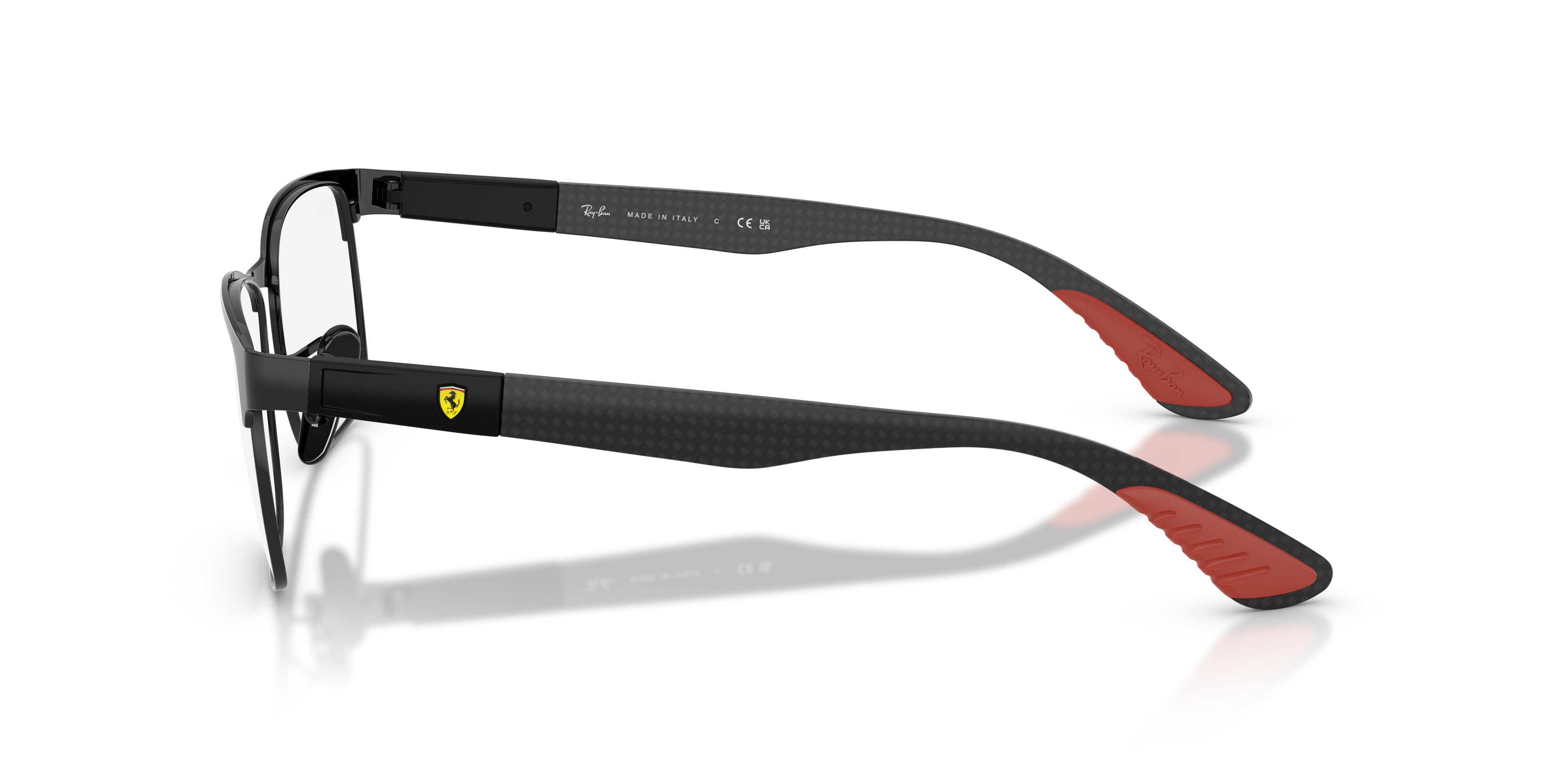 Occhiali da vista Ray-Ban Scuderia Ferrari RX 8425M (F002) - RB 8425M F002 colore nero opaco forma quadrato lenti lente demo