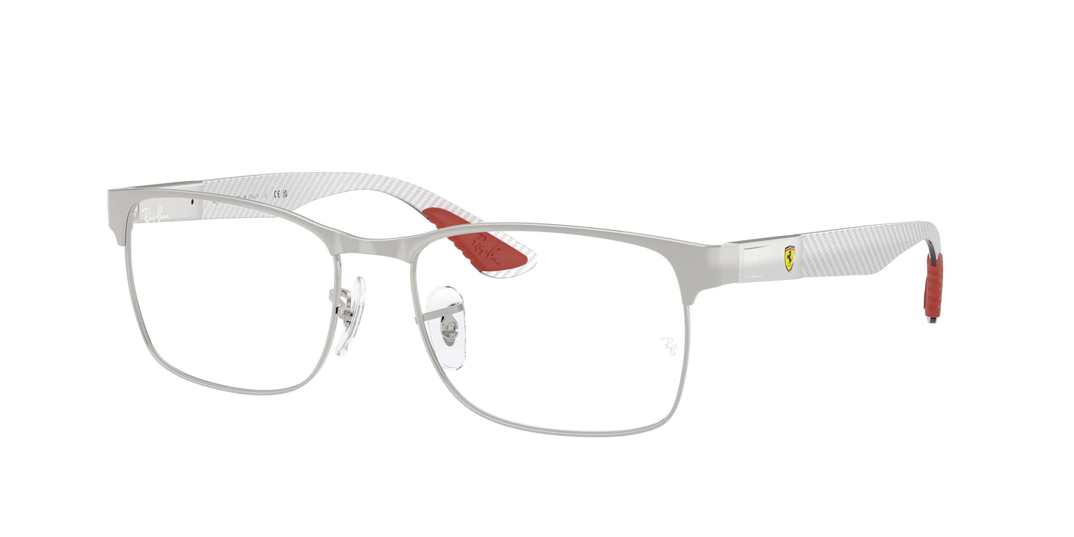 Eyeglasses Ray-Ban Scuderia Ferrari RX 8425M (F131) - RB 8425M F131 color argento shape square lenses lente demo