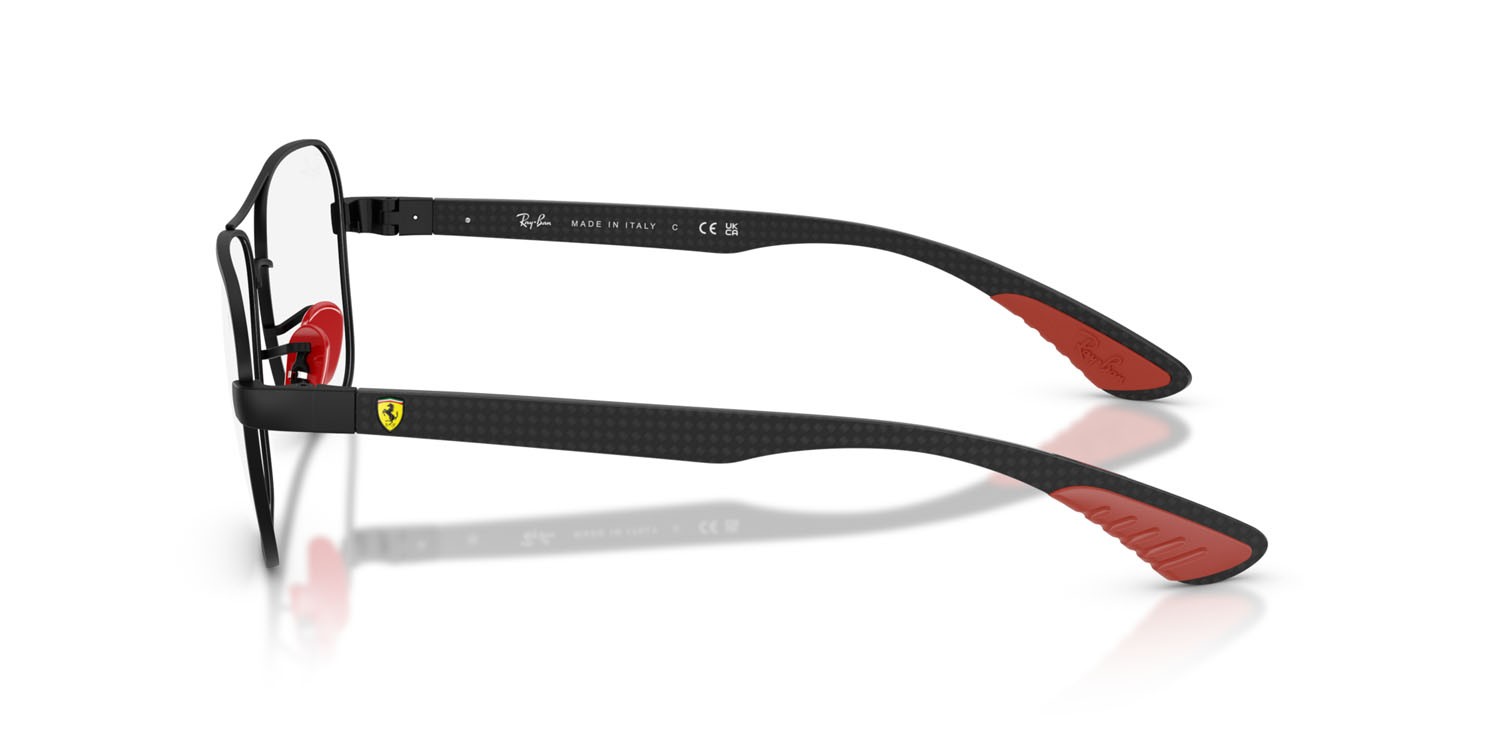 Occhiali da vista Ray-Ban Scuderia Ferrari RX 8436M (F002) - RB 8436M F002 colore nero opaco forma quadrato lenti trasparente