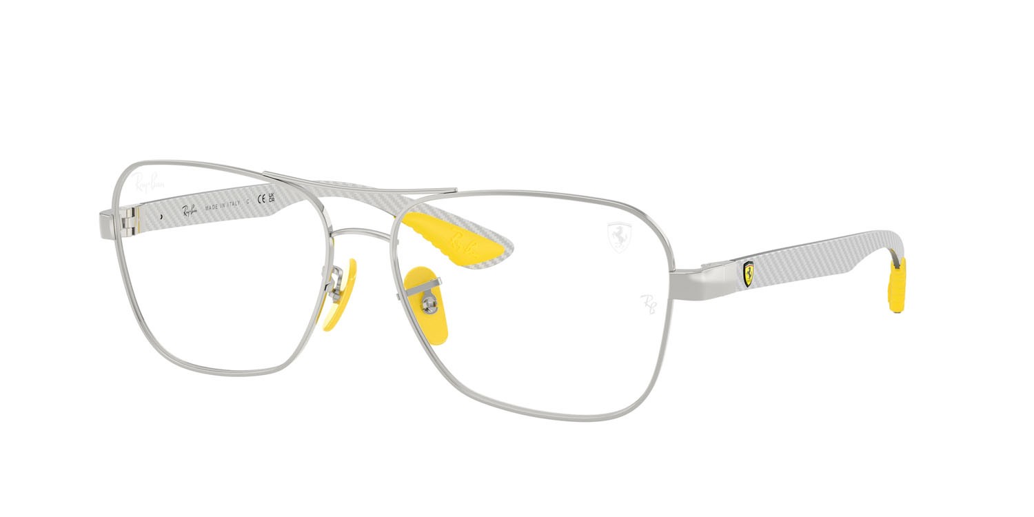 Brillen Ray-Ban Scuderia Ferrari RX 8436M (F083) - RB 8436M F083 farbe argento form quadratisch gläser trasparente