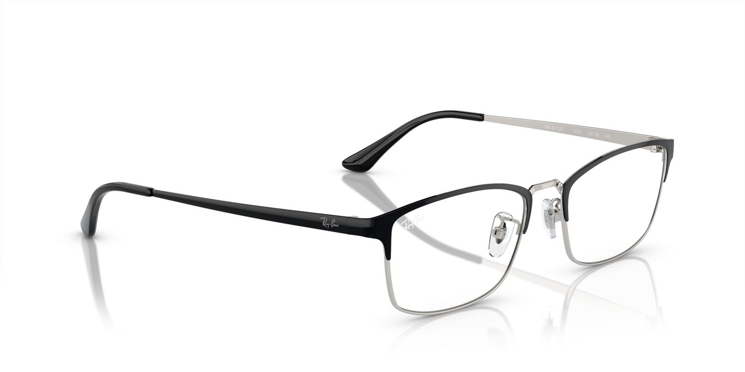 Occhiali da vista Ray-Ban RX 8772D (1235) - RB 8772D 1235 colore nero su argento forma quadrato lenti trasparente