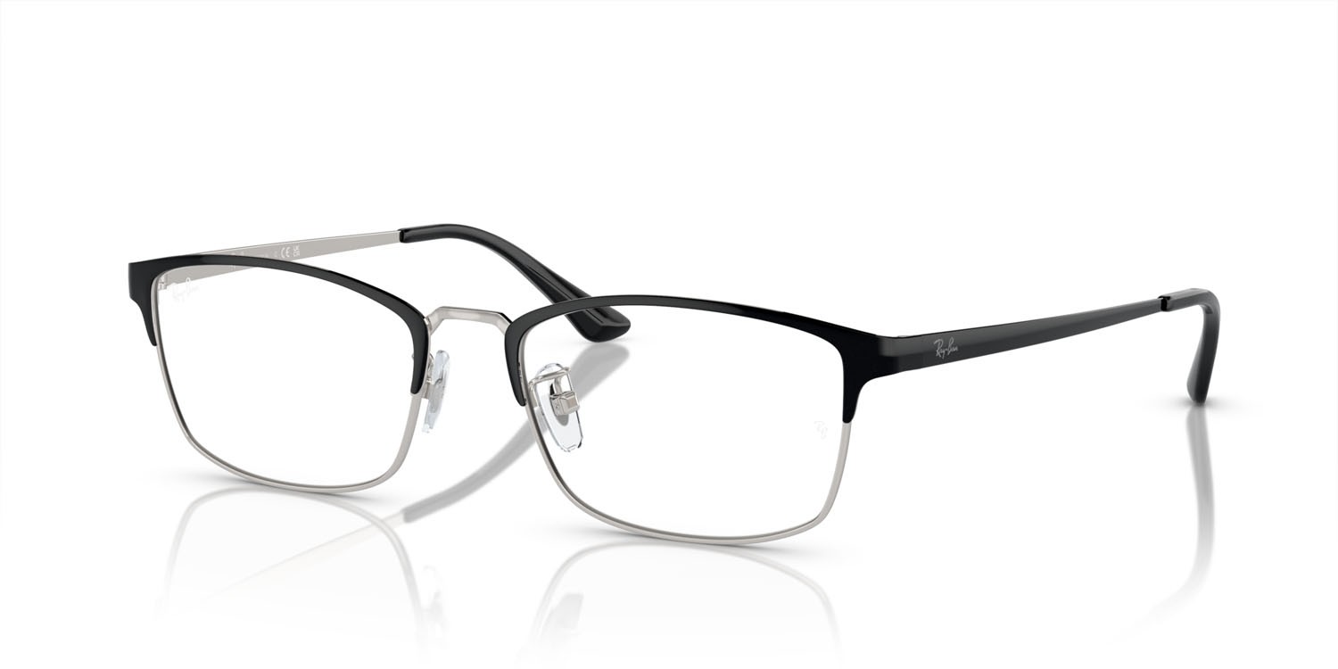 Occhiali da vista Ray-Ban RX 8772D (1235) - RB 8772D 1235 colore nero su argento forma quadrato lenti trasparente