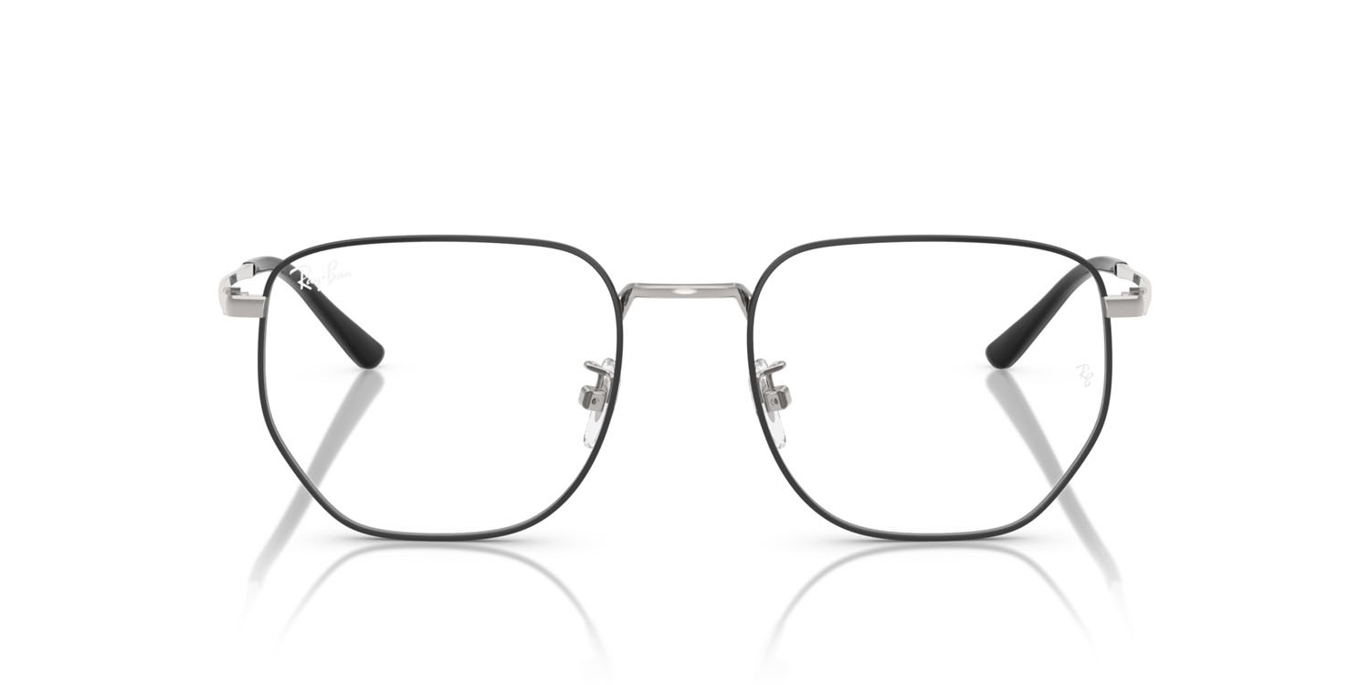 Eyeglasses Ray-Ban RX 8776D (1249) - RB 8776D 1249 color nero su argento shape irregular lenses trasparente