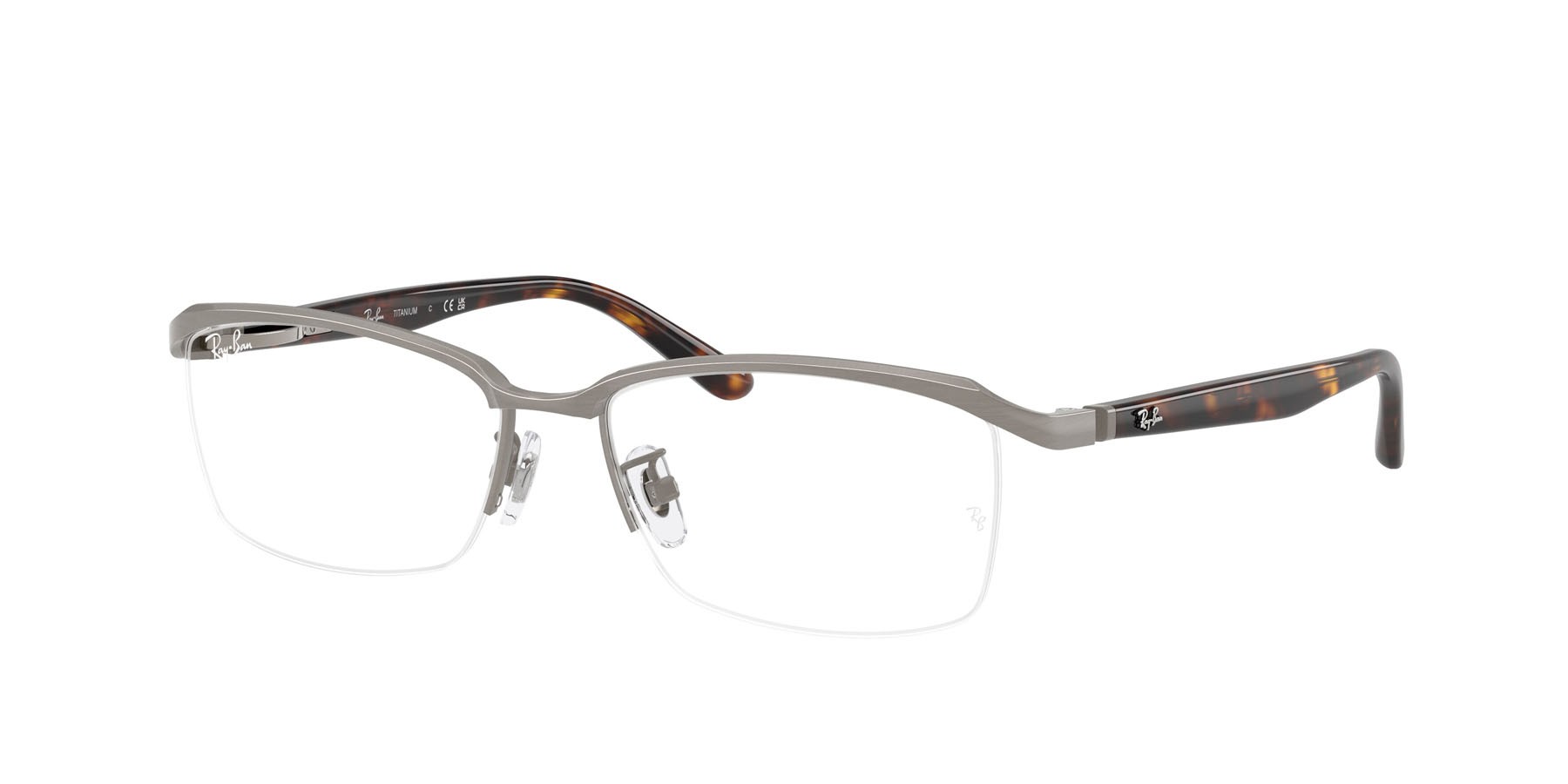 Occhiali da vista Ray-Ban RX 8779D (1252) - RB 8779D 1252 colore gunmetal spazzolato forma quadrato lenti trasparente