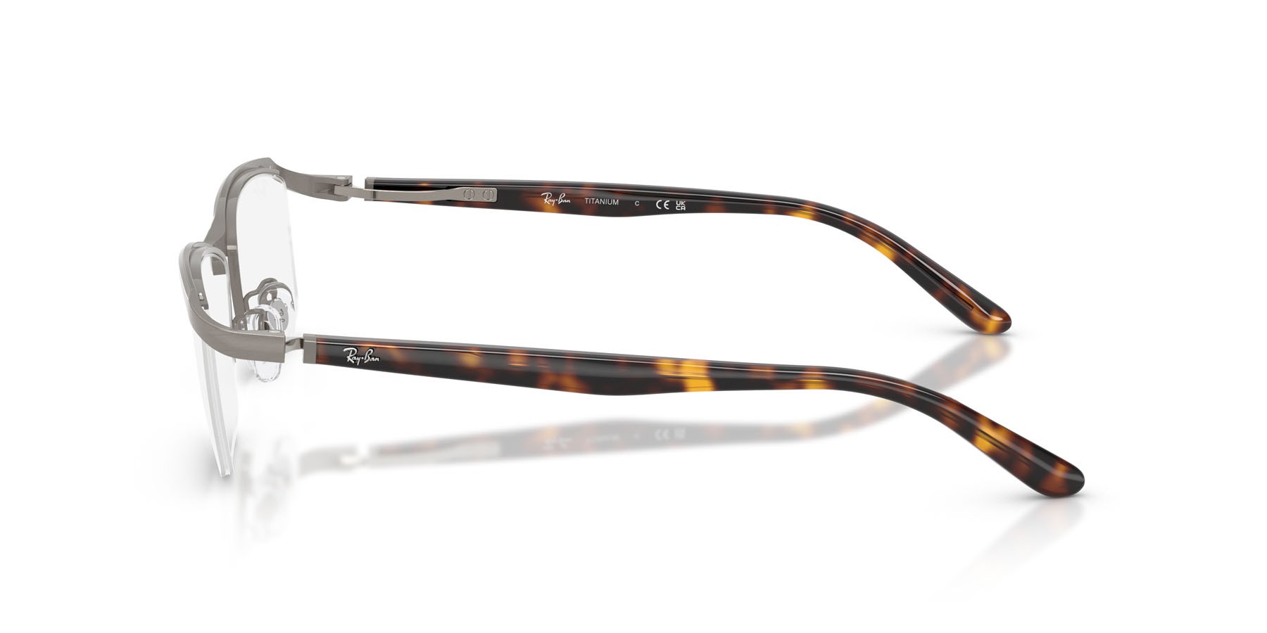 Occhiali da vista Ray-Ban RX 8779D (1252) - RB 8779D 1252 colore gunmetal spazzolato forma quadrato lenti trasparente