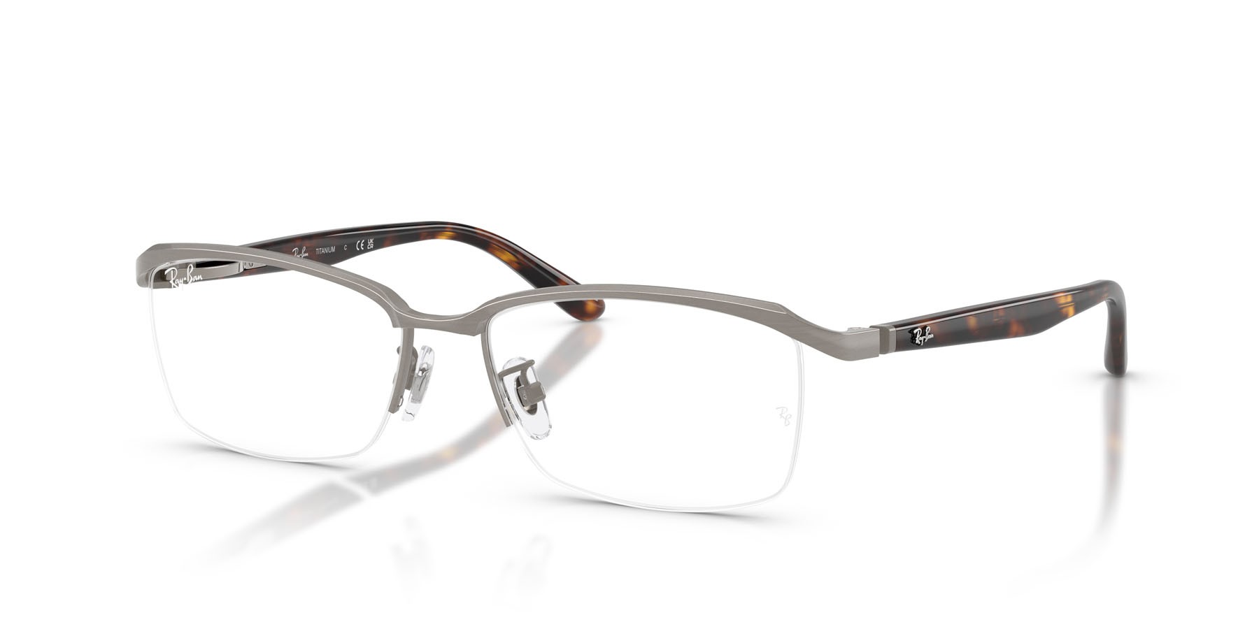 Occhiali da vista Ray-Ban RX 8779D (1252) - RB 8779D 1252 colore gunmetal spazzolato forma quadrato lenti trasparente
