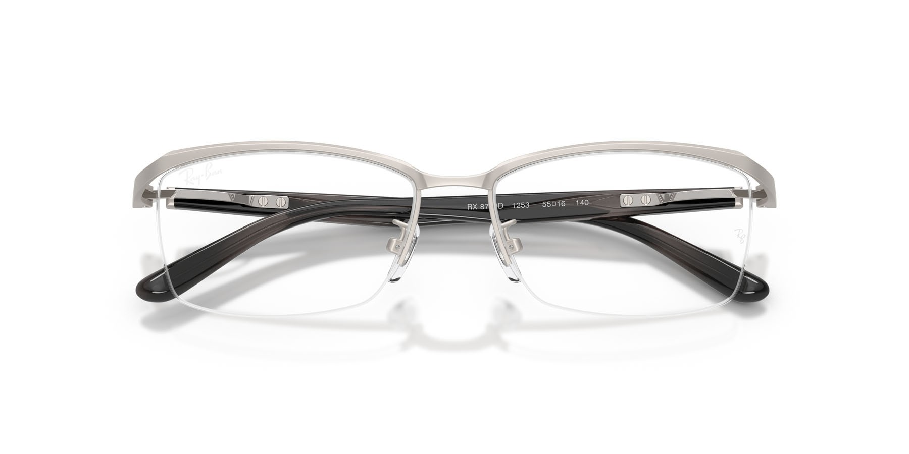 Eyeglasses Ray-Ban RX 8779D (1253) - RB 8779D 1253 color argento spazzolato shape square lenses trasparente