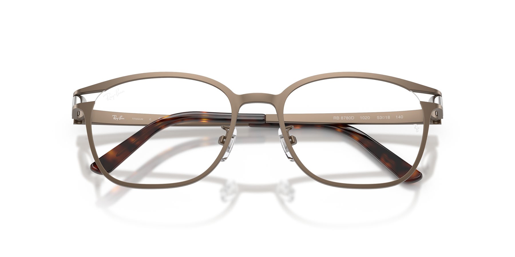 Eyeglasses Ray-Ban RX 8780D (1020) - RB 8780D 1020 color marrone scuro shape square lenses trasparente