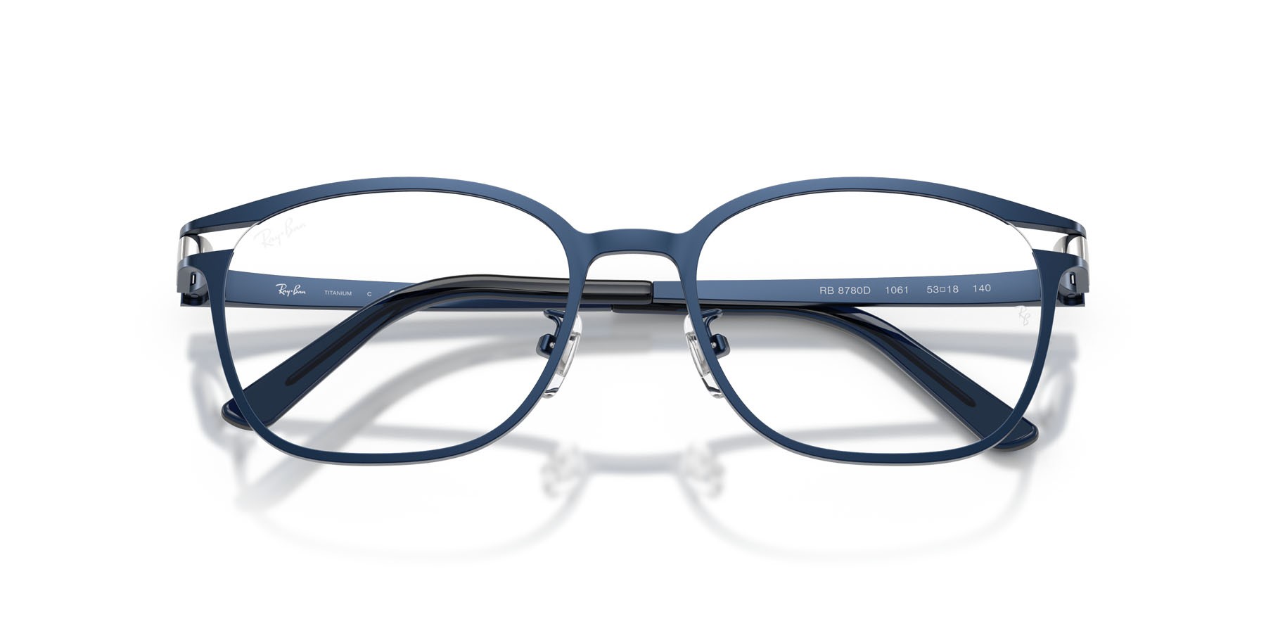 Eyeglasses Ray-Ban RX 8780D (1061) - RB 8780D 1061 color blu scuro opaco shape square lenses trasparente