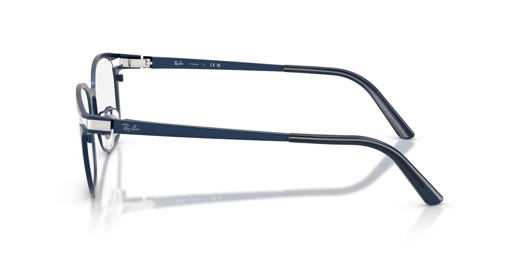 Eyeglasses Ray-Ban RX 8780D (1061) - RB 8780D 1061 color blu scuro opaco shape square lenses trasparente
