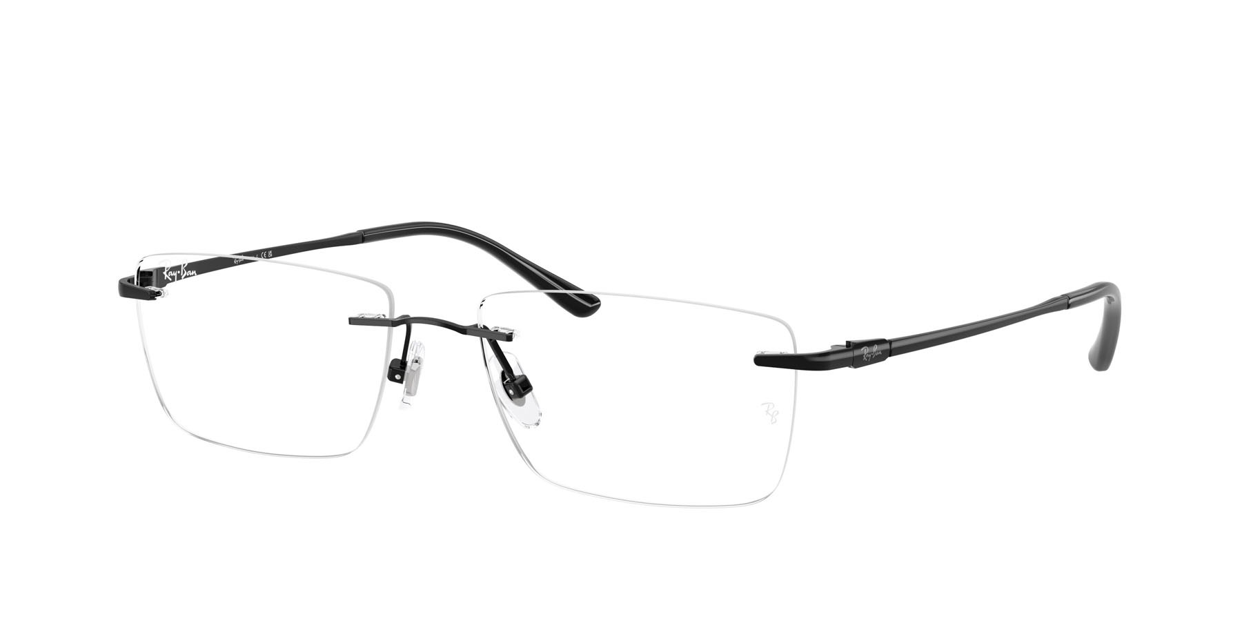 Eyeglasses Ray-Ban RX 8781D (1244) - RB 8781D 1244 color nero shape rectangle lenses trasparente