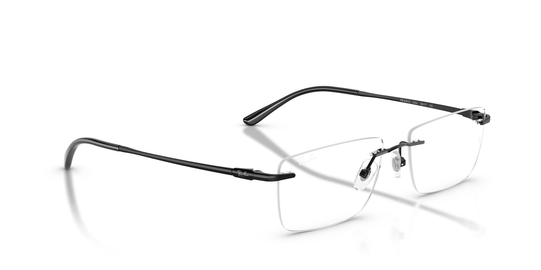 Eyeglasses Ray-Ban RX 8781D (1244) - RB 8781D 1244 color nero shape rectangle lenses trasparente
