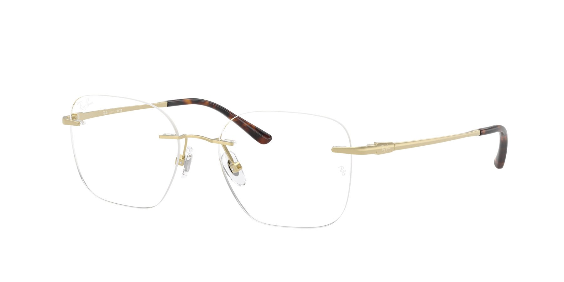 Eyeglasses Ray-Ban RX 8783D (1251) - RB 8783D 1251 color oro chiaro shape square lenses trasparente