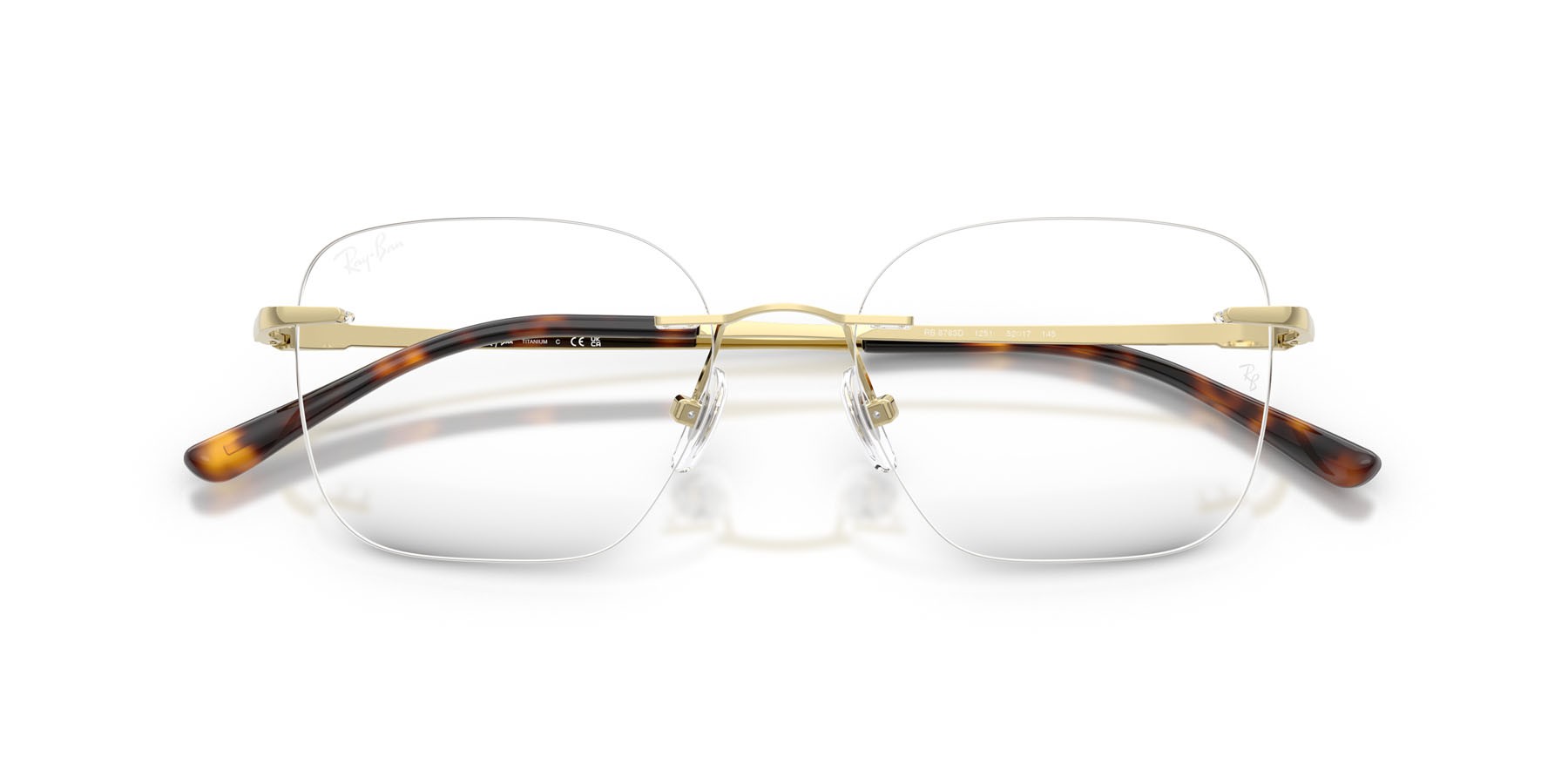 Eyeglasses Ray-Ban RX 8783D (1251) - RB 8783D 1251 color oro chiaro shape square lenses trasparente