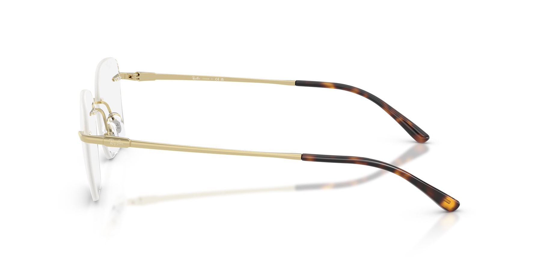 Eyeglasses Ray-Ban RX 8783D (1251) - RB 8783D 1251 color oro chiaro shape square lenses trasparente