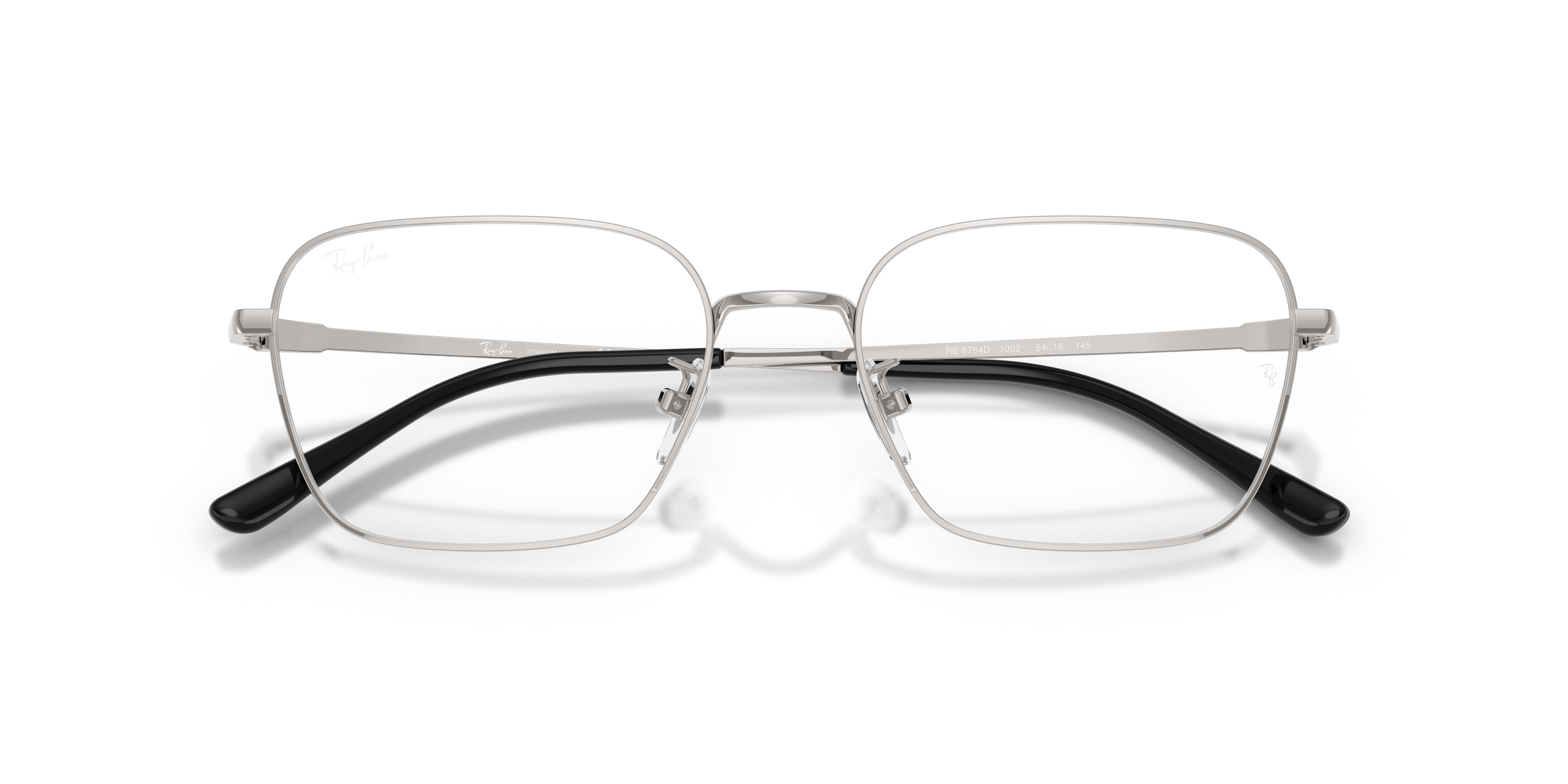 Eyeglasses Ray-Ban RX 8784D (1002) - RB 8784D 1002 color argento shape square lenses trasparente