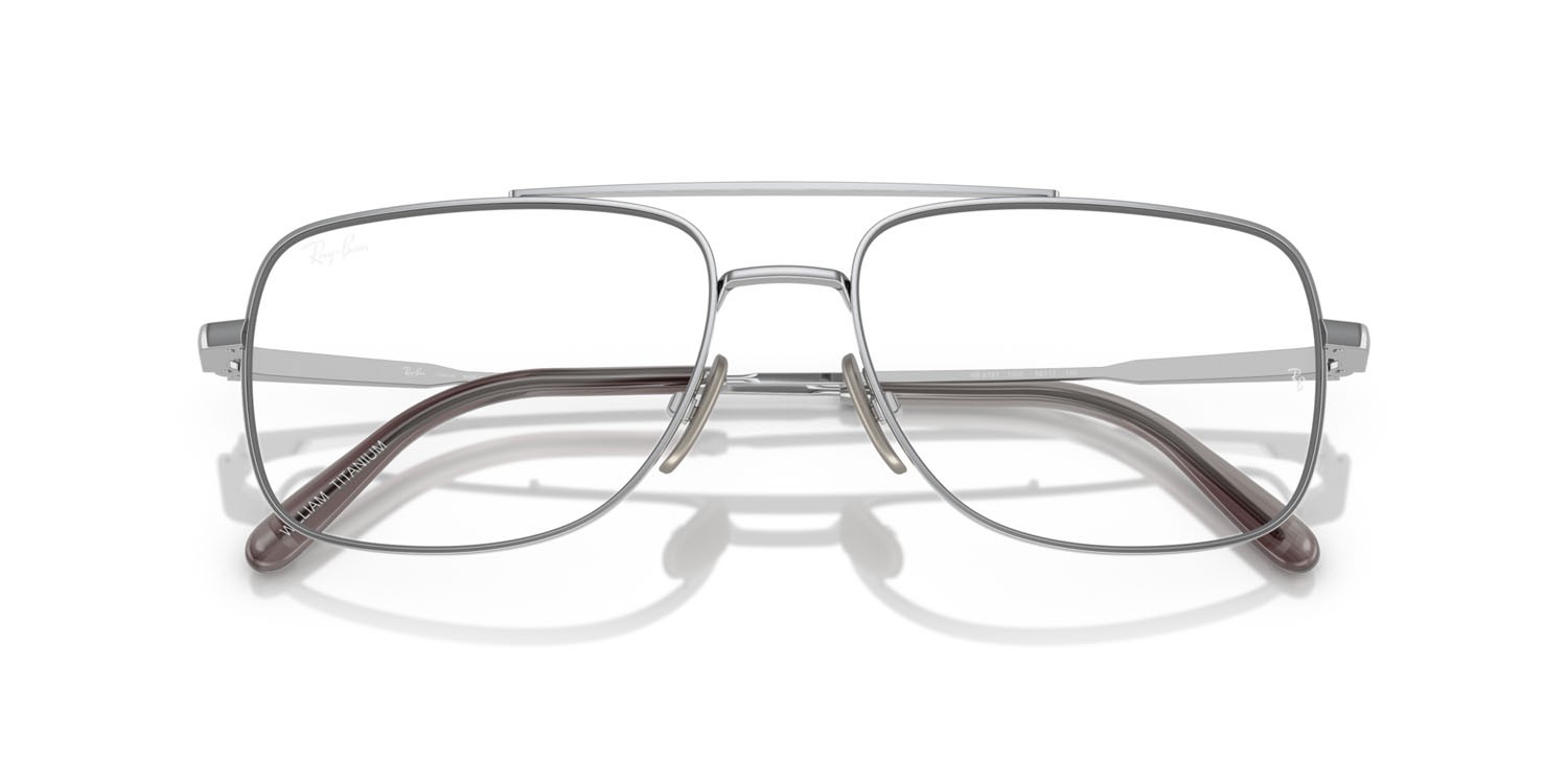 Eyeglasses Ray-Ban William Titanium RX 8797 (1002) - RB 8797 1002 color argento shape square lenses trasparente