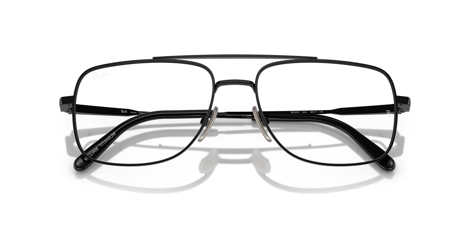 Eyeglasses Ray-Ban William Titanium RX 8797 (1244) - RB 8797 1244 color nero shape square lenses trasparente
