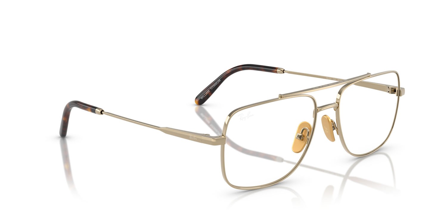 Eyeglasses Ray-Ban William Titanium RX 8797 (1246) - RB 8797 1246 color arista gold shape square lenses trasparente