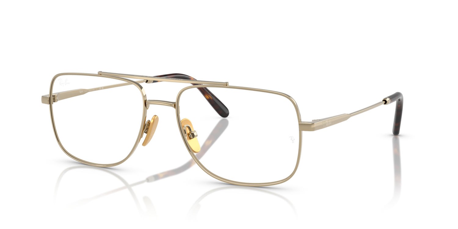Eyeglasses Ray-Ban William Titanium RX 8797 (1246) - RB 8797 1246 color arista gold shape square lenses trasparente