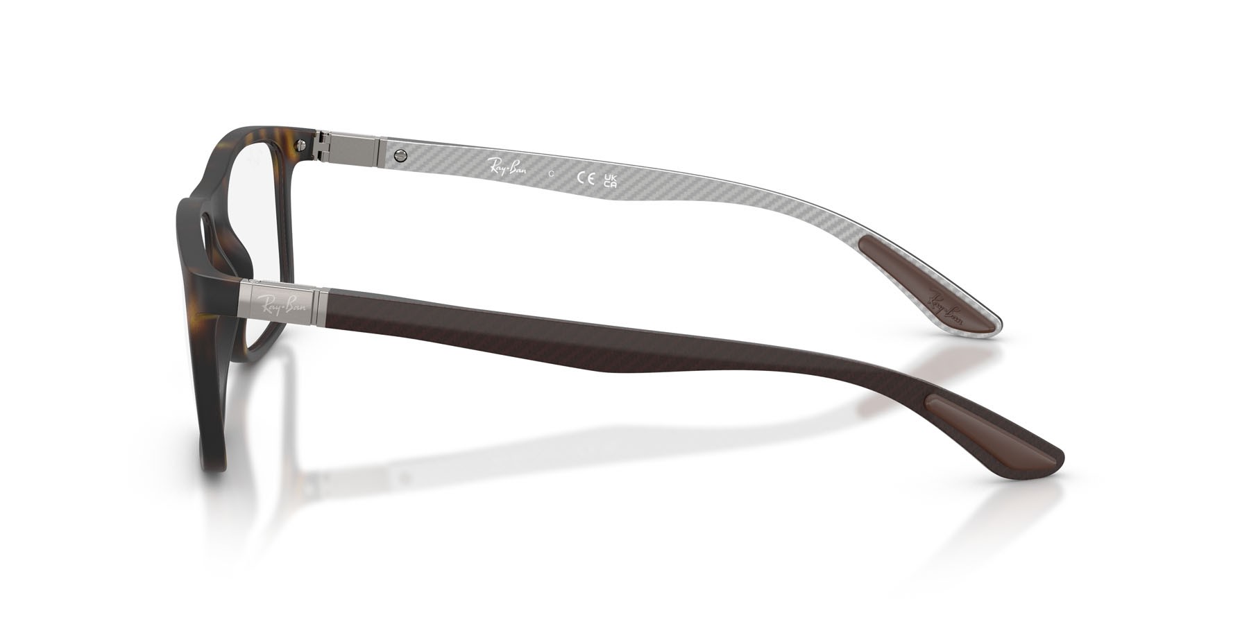 Eyeglasses Ray-Ban RX 8908 (5200) - RB 8908 5200 color havana opaco shape rectangle lenses trasparente