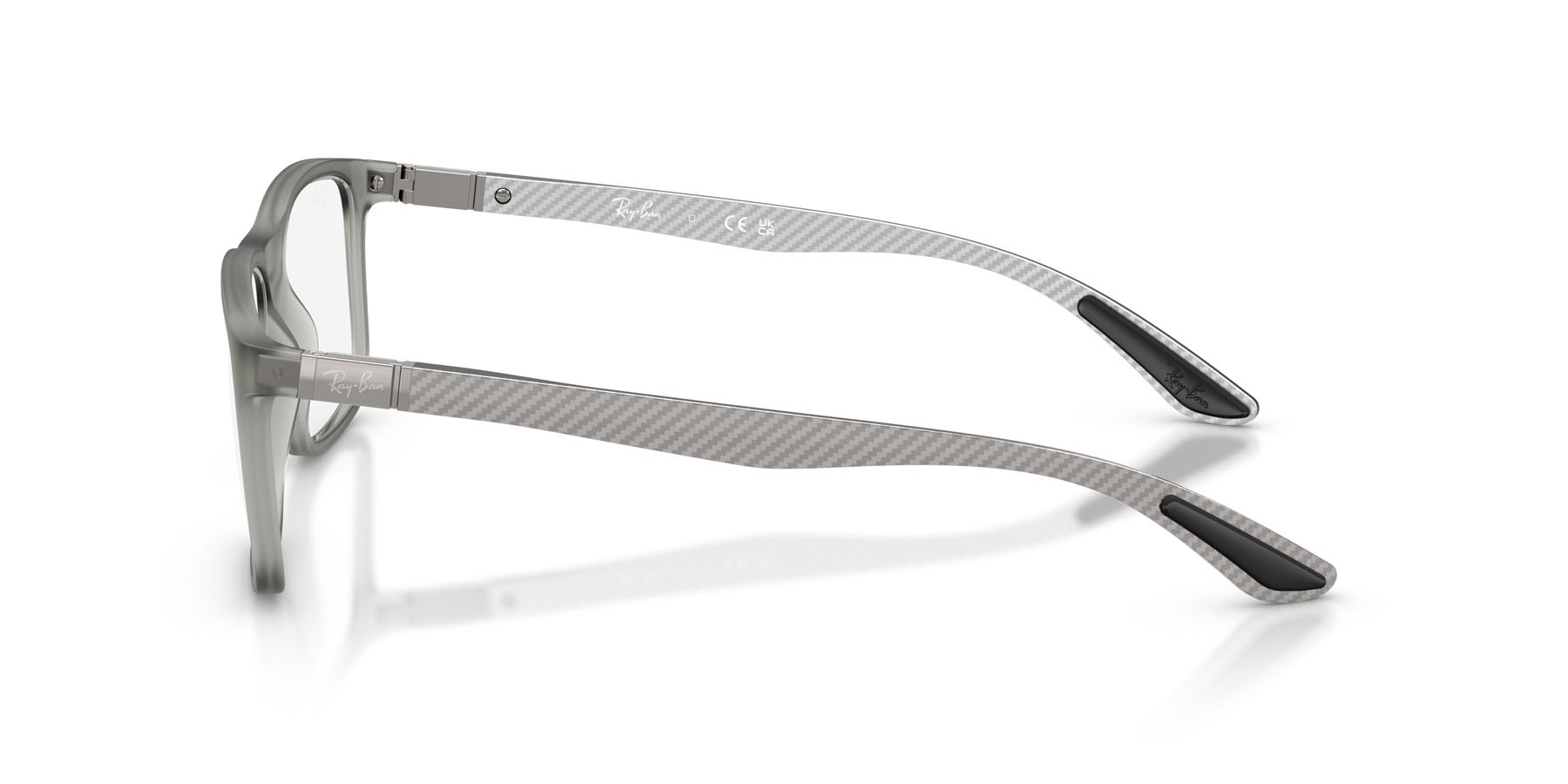 Occhiali da vista Ray-Ban RX 8908 (5244) - RB 8908 5244 colore grigio opaco trasparente forma rettangolare lenti trasparente