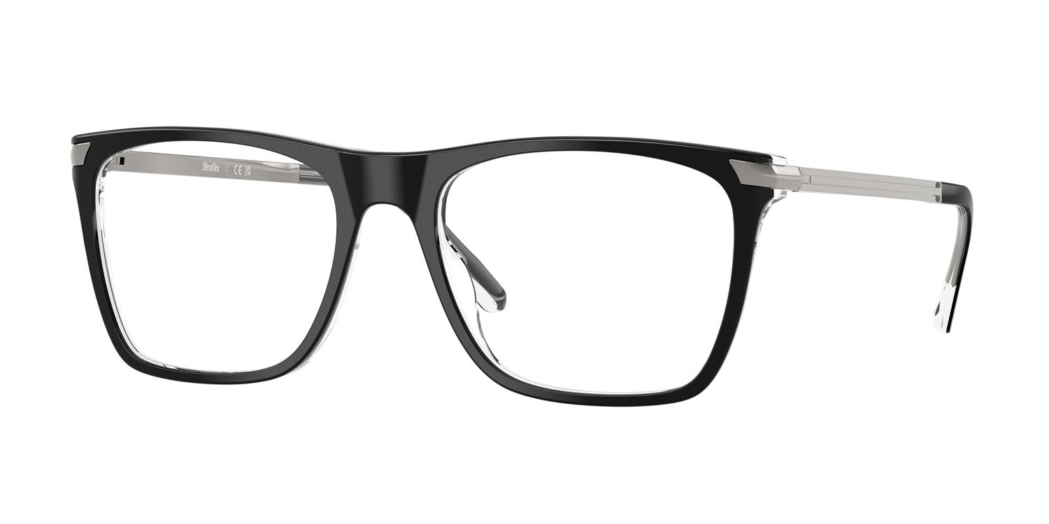 Eyeglasses Sferoflex SF 1153 (C645) color nero lucido su trasparente shape square lenses lente demo