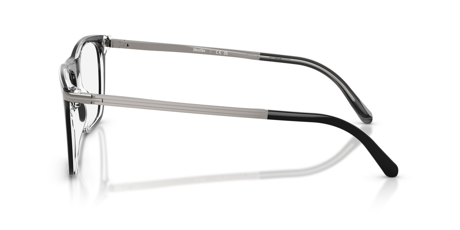 Eyeglasses Sferoflex SF 1153 (C645) color nero lucido su trasparente shape square lenses lente demo