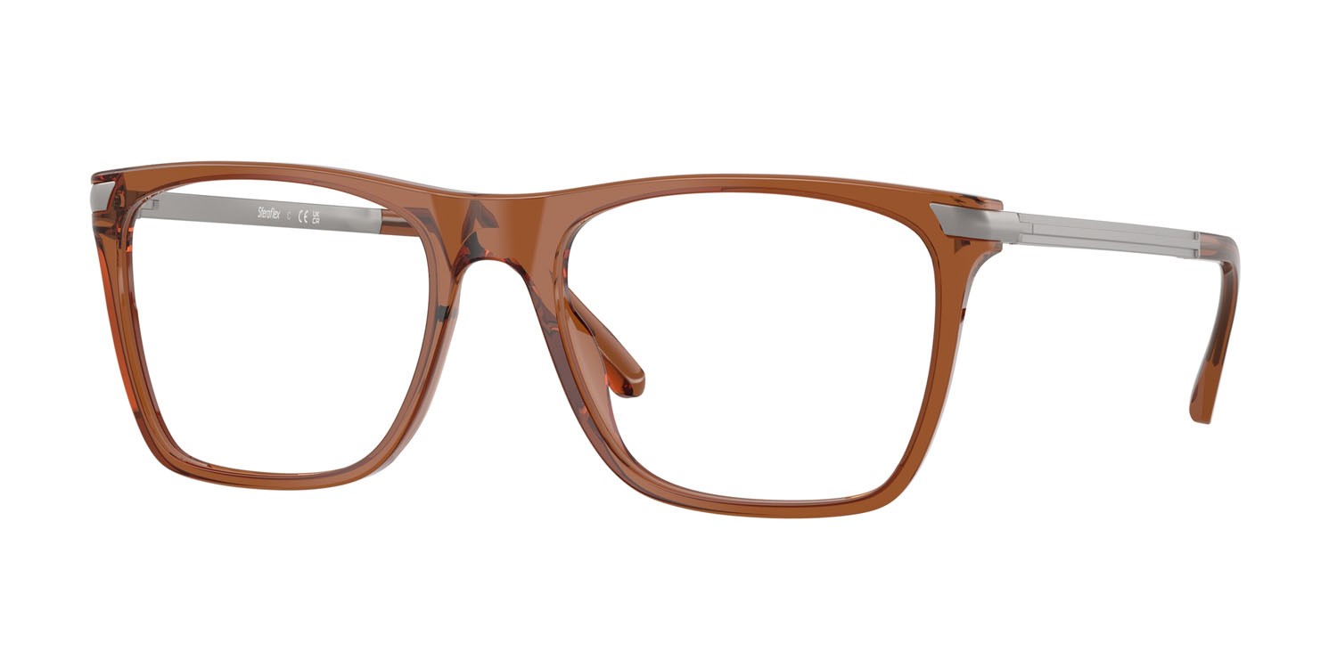 Eyeglasses Sferoflex SF 1153 (C647) color marrone trasparente lucido shape square lenses lente demo